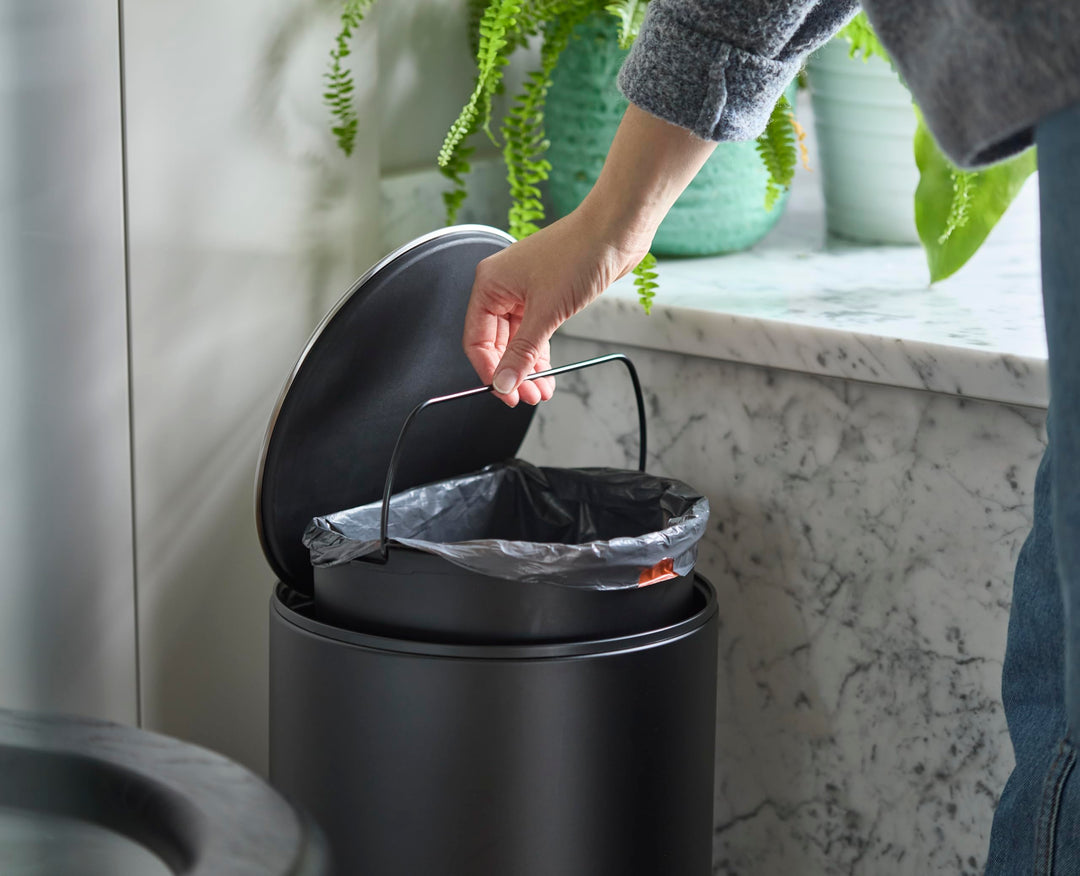 Joseph Joseph Eco IW9 Recycled Bin Liners, 10L Grey Drawstring Waste Bags, 20-Pack