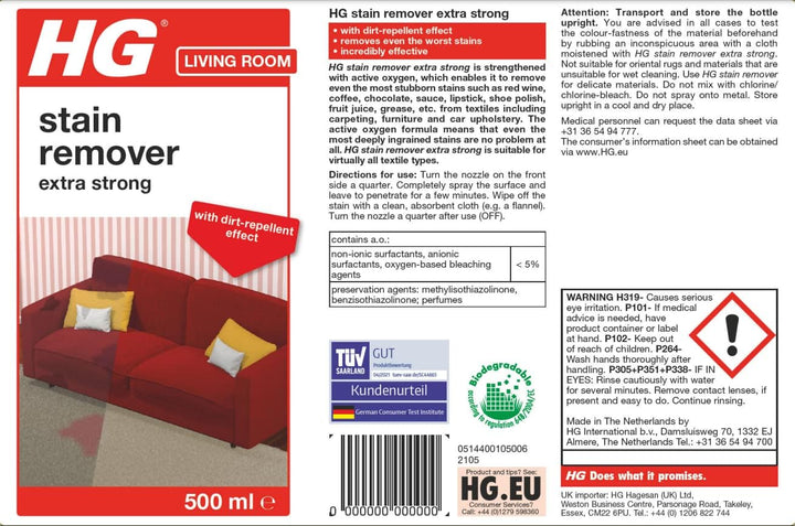 HG - Stain Remover Extra Strong Carpet & Upholstery Cleaner Spray (500ml)