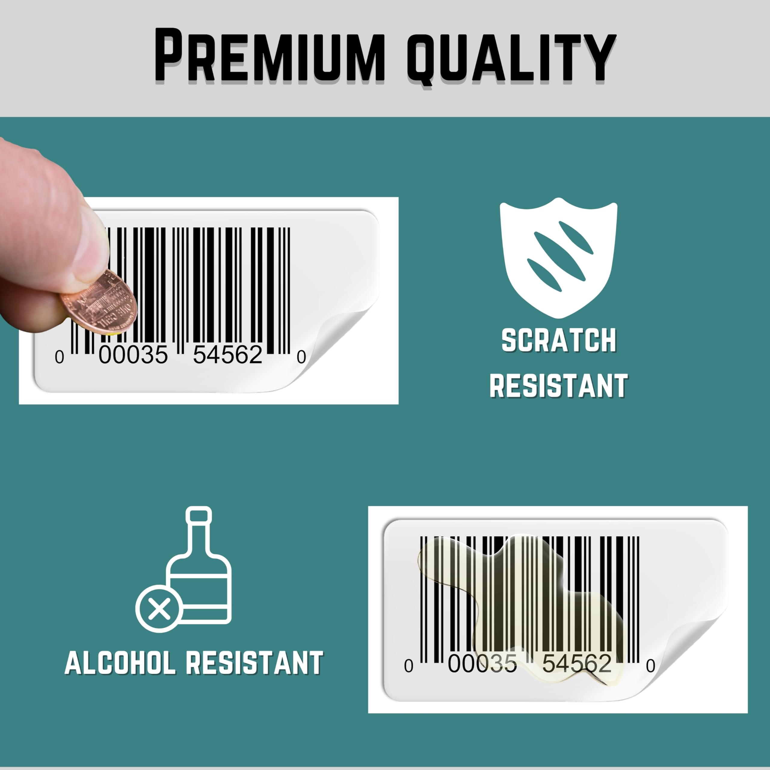 Double Dragon Direct Thermal Printer Labels - 51mm x 25mm | 2,000 Labels per Roll | Waterproof & Scratch Resistant 5
