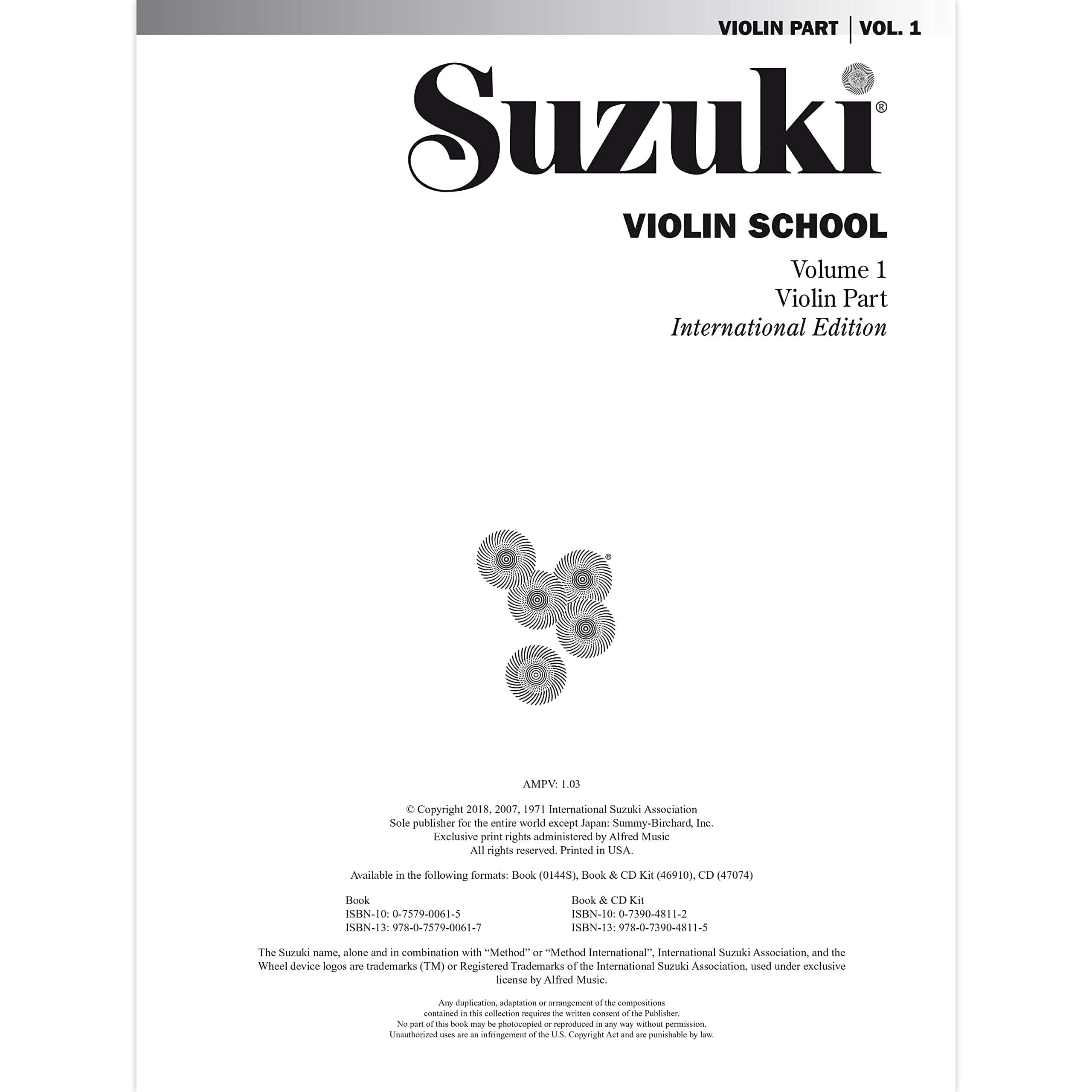 Alfred Music Suzuki Violin School Violin Part Vol 1: International Edition (Revised)