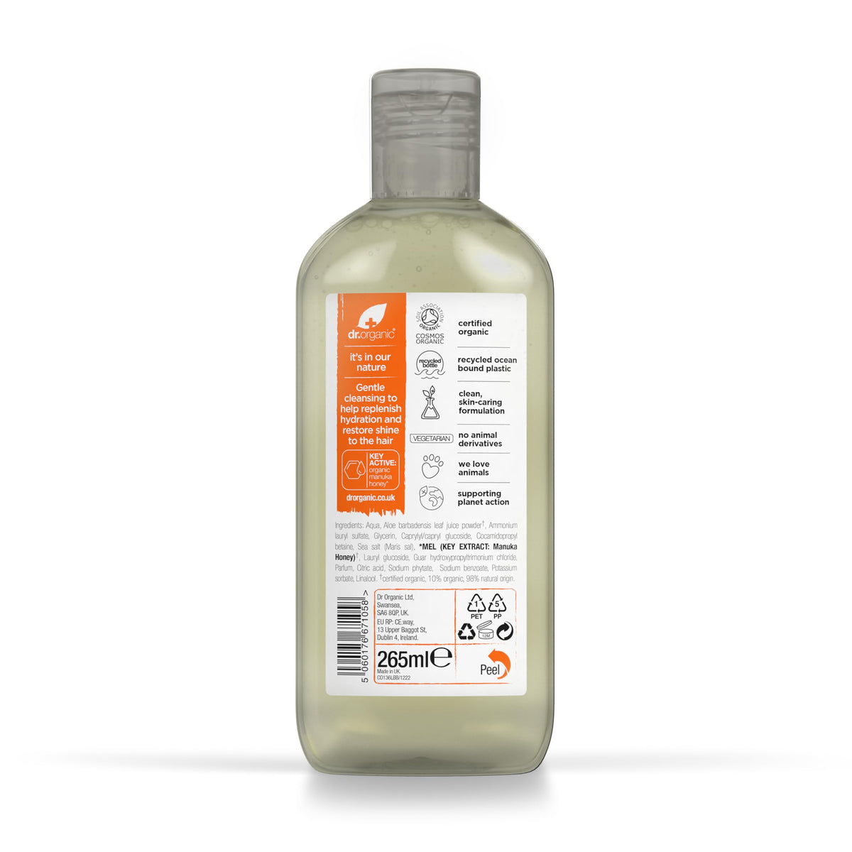 Dr. Organic Manuka Honey Shampoo - Restores Dry Hair, Soothes Scalp | 265ml