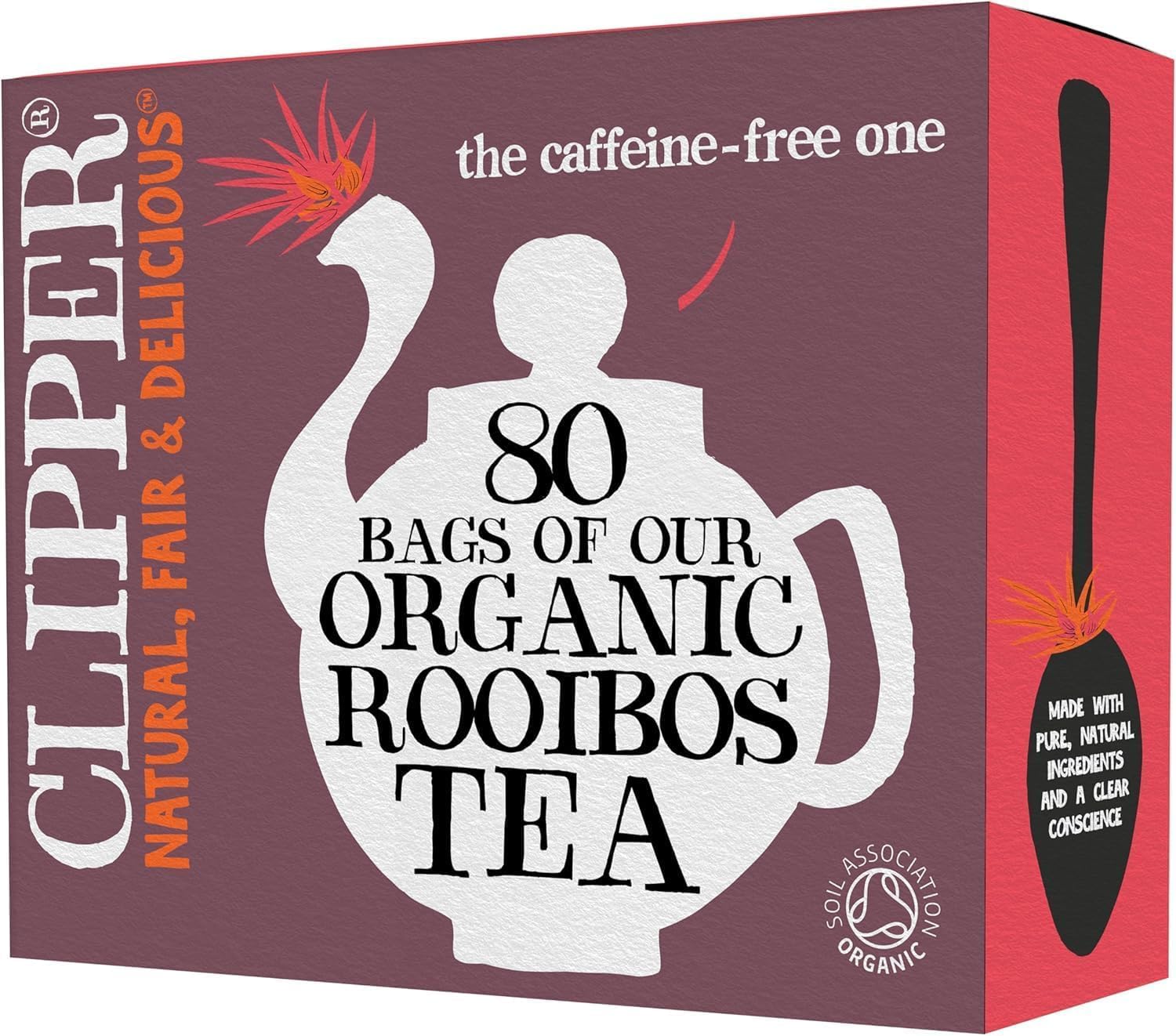 Clipper Organic Redbush Tea - 80 Caffeine Free Rooibos Teabags | 180g | Natural Antioxidants 1