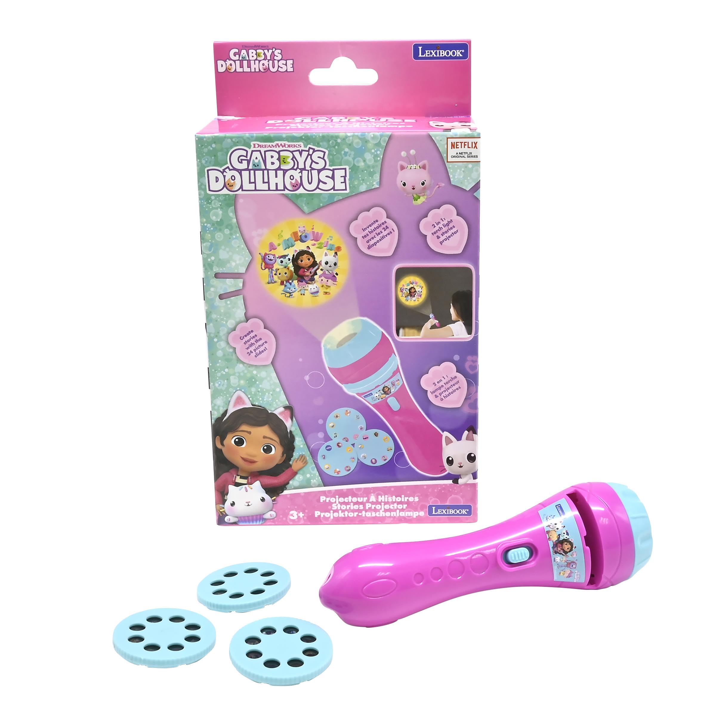 Lexibook Gabby's Dollhouse Stories Projector and Torch Light with 24 Images 1