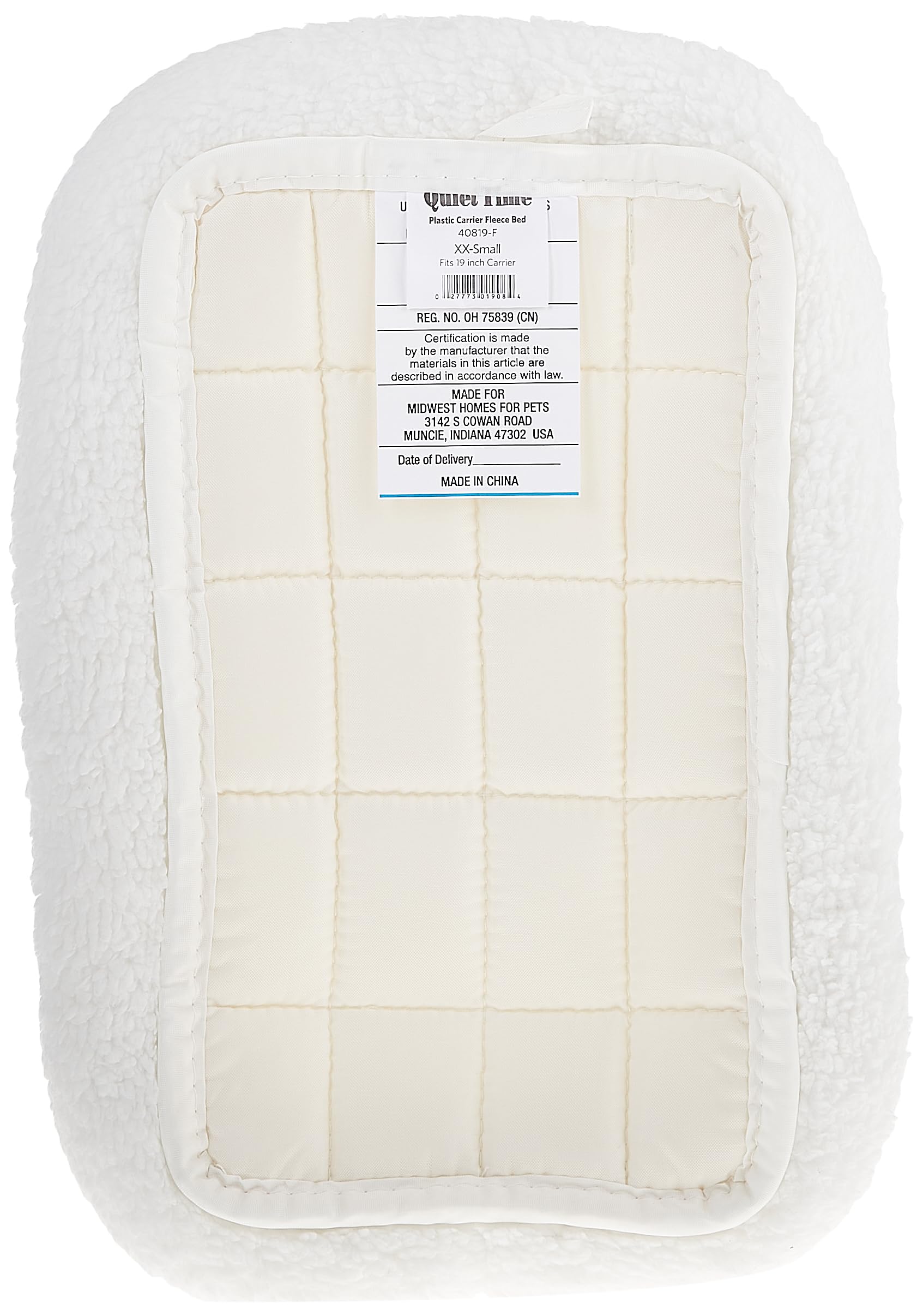 MidWest Homes for Pets QuietTime Deluxe Fleece Mat for 19-Inch Carriers | Machine Washable | White 3