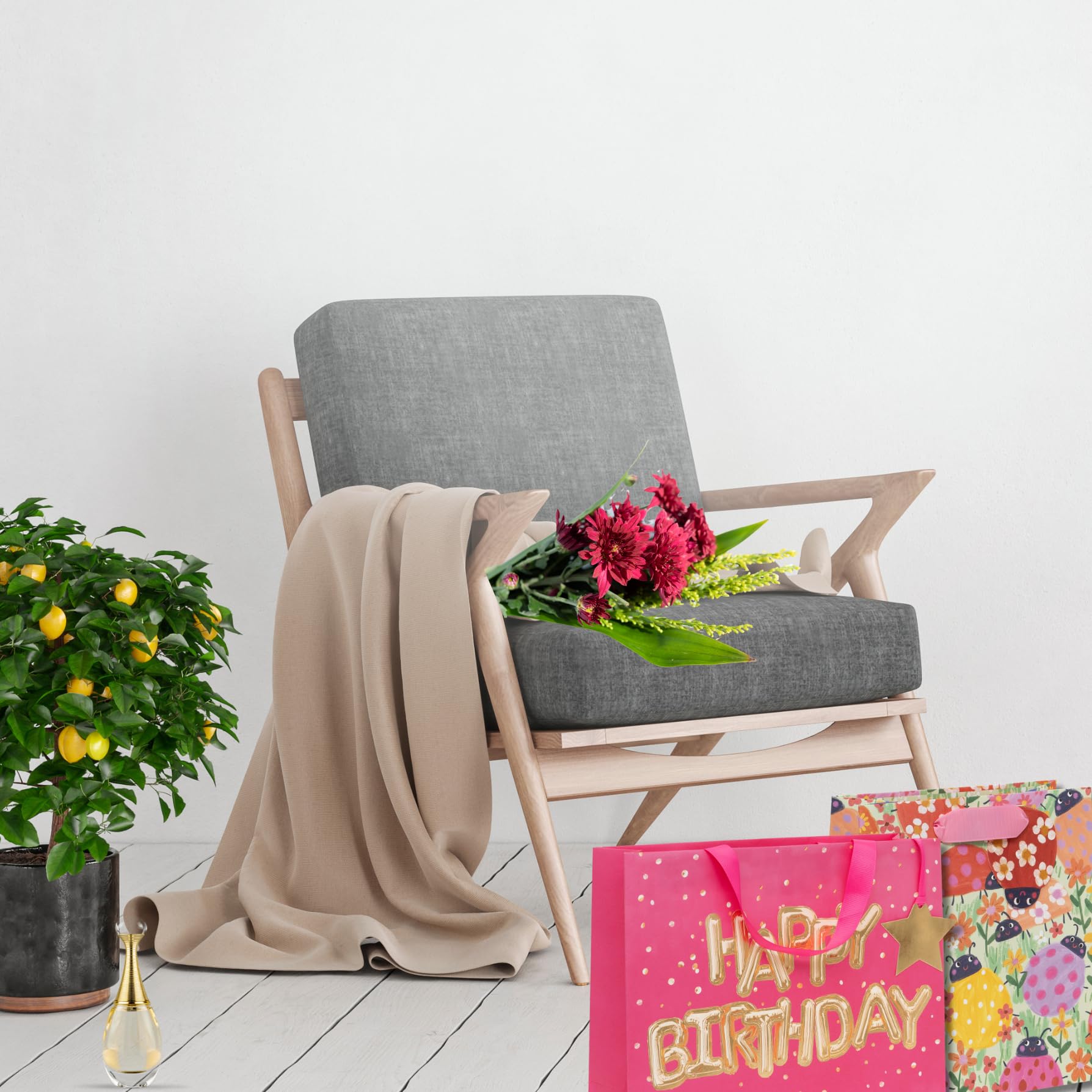 Glick Large Landscape Gift Bag - Helium Happy Birthday Pink | 275x355x100mm | Premium 210GSM Paper 2