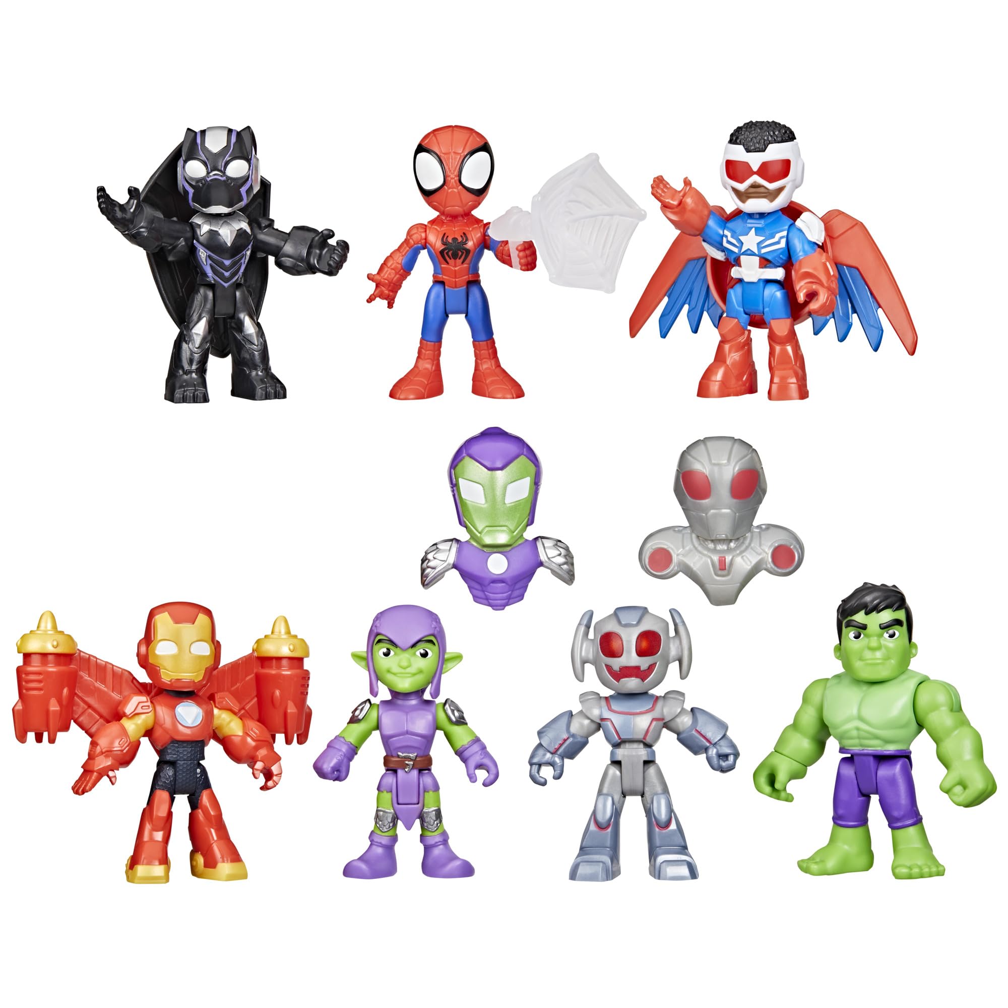 Spidey and Iron Man: Avengers Team-Up! Action Figure Set - 7-Piece Marvel Toy Collection for Kids