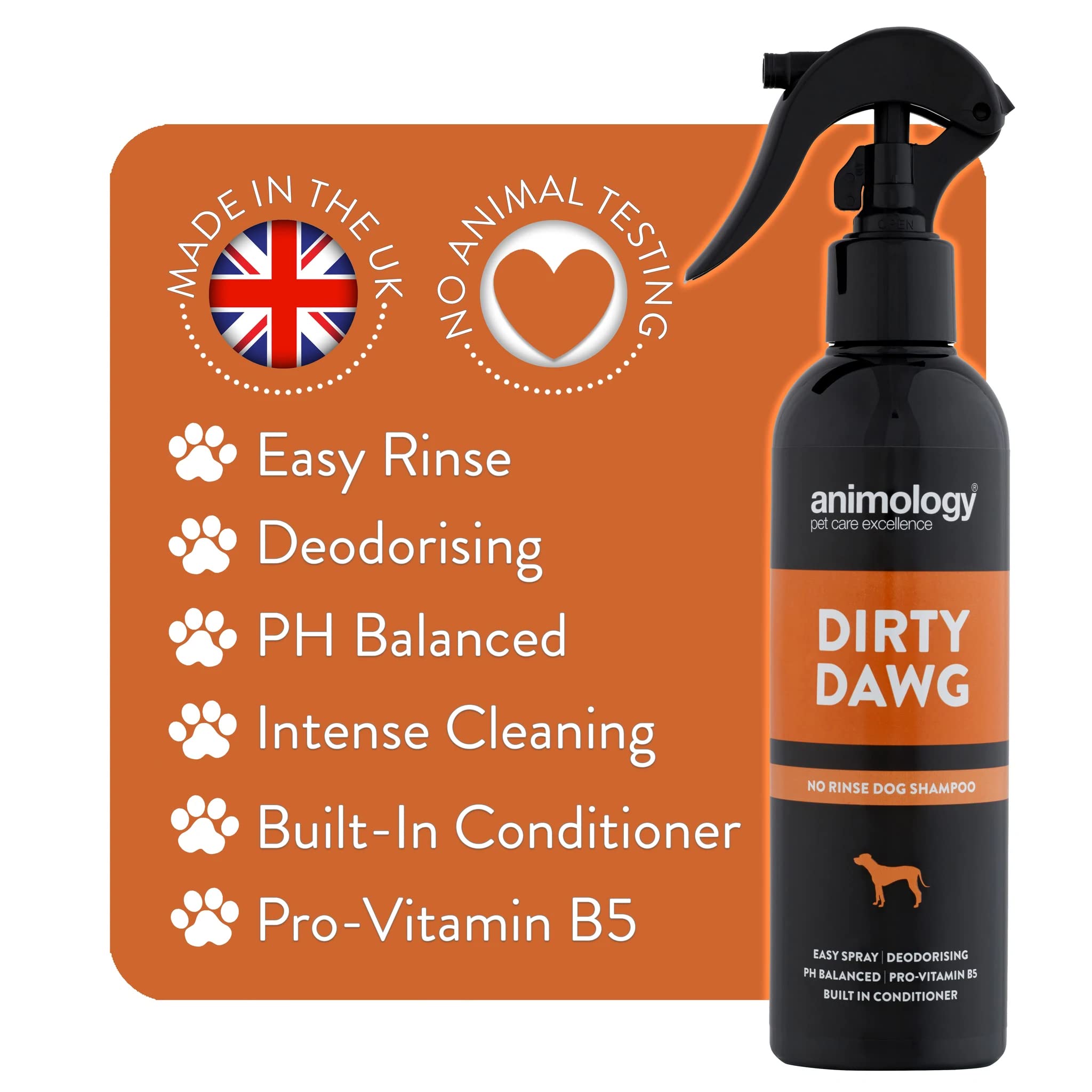 Animology Dirty Dawg Pup No-Rinse Shampoo Dog Spray - Deodorizing, Cleans Dirt, Signature Scent | 250ml 3