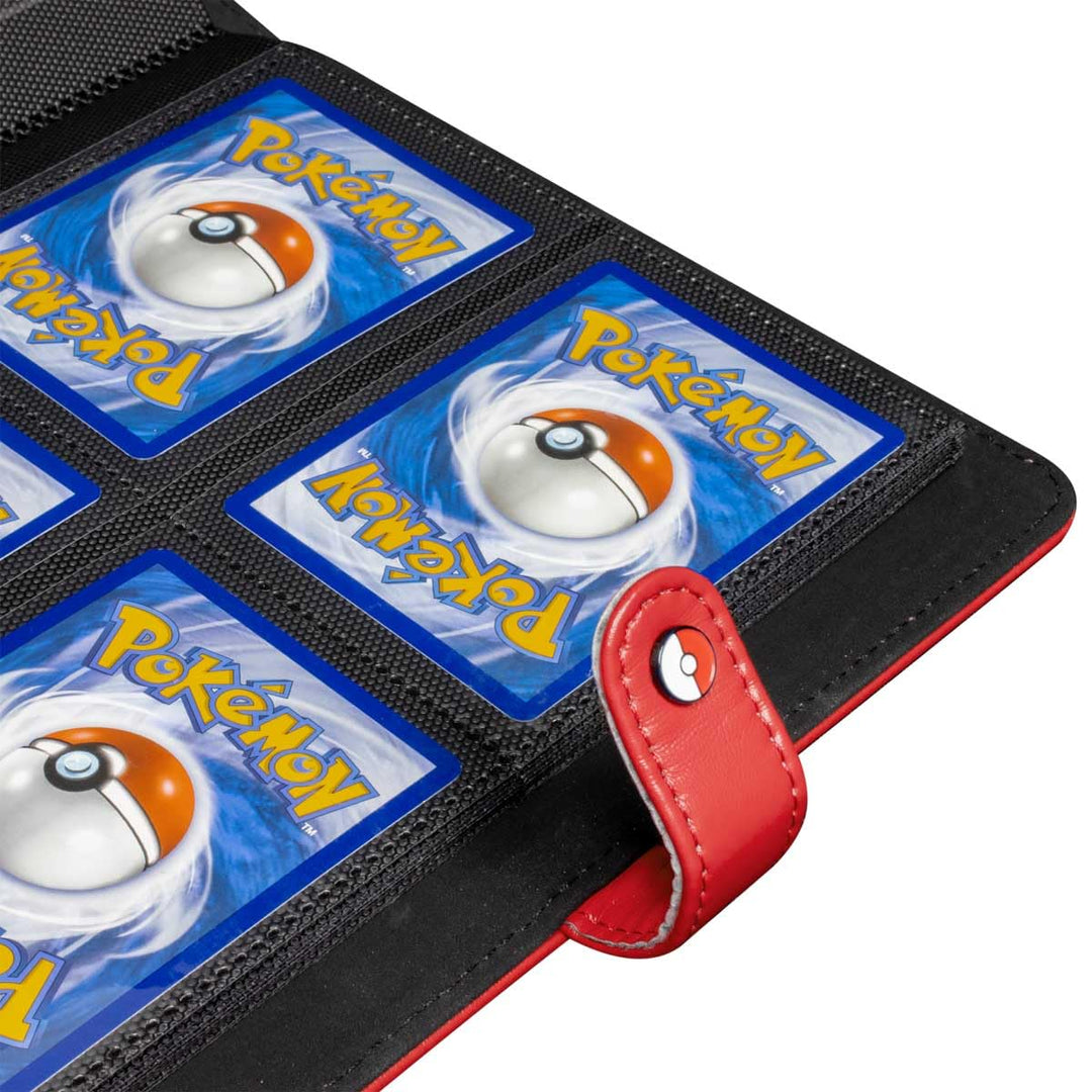 Ultra Pro Premium Red Snap Binder for Pokémon - 20 Page 4-Pocket Album with Enamel Poké Ball Snap