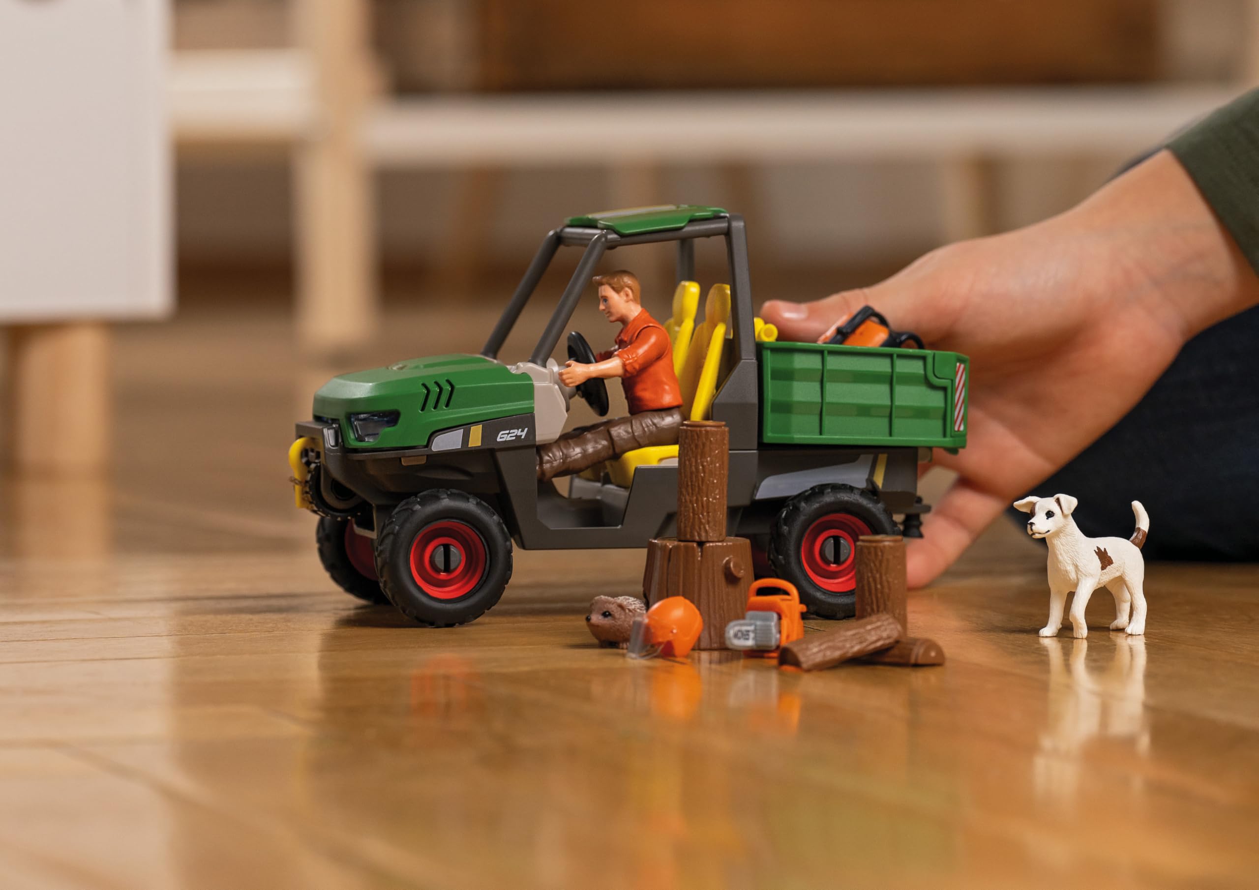 schleich 42659 FARM WORLD Working in the Forest Playset - Action Figures & Vehicles for Ages 3+ 8