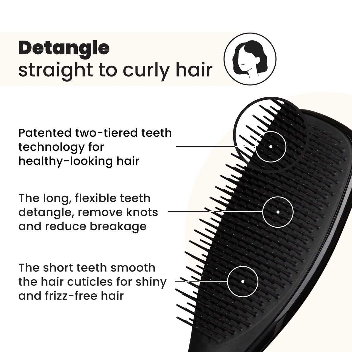 Tangle Teezer Ultimate Detangler Hairbrush - Detangles Wet & Dry Hair, Reduces Breakage | All Hair Types | Liquorice Black