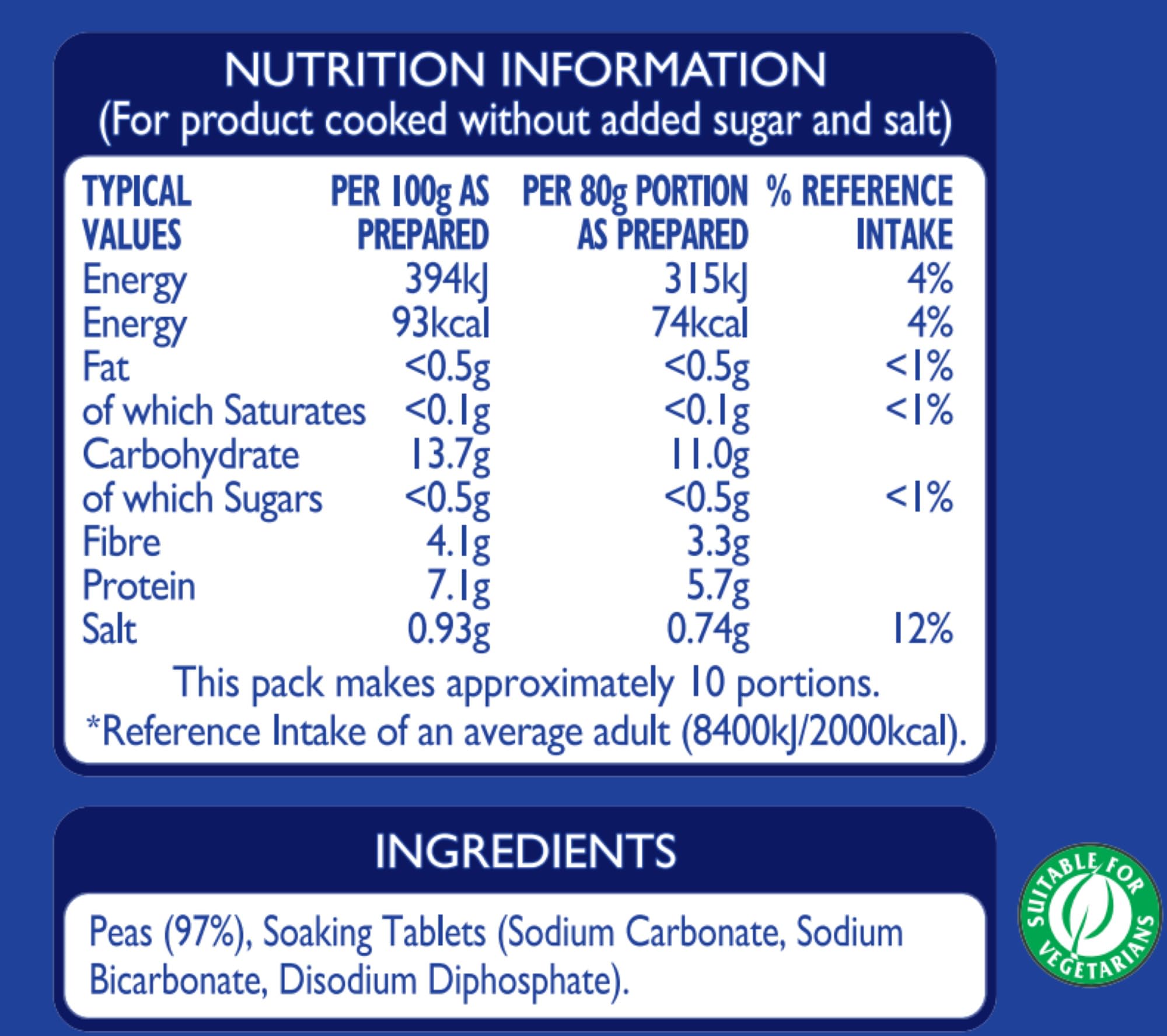 Batchelors Bigga Dried Marrowfat Peas - Nutty Flavour | 250g | Whole 4
