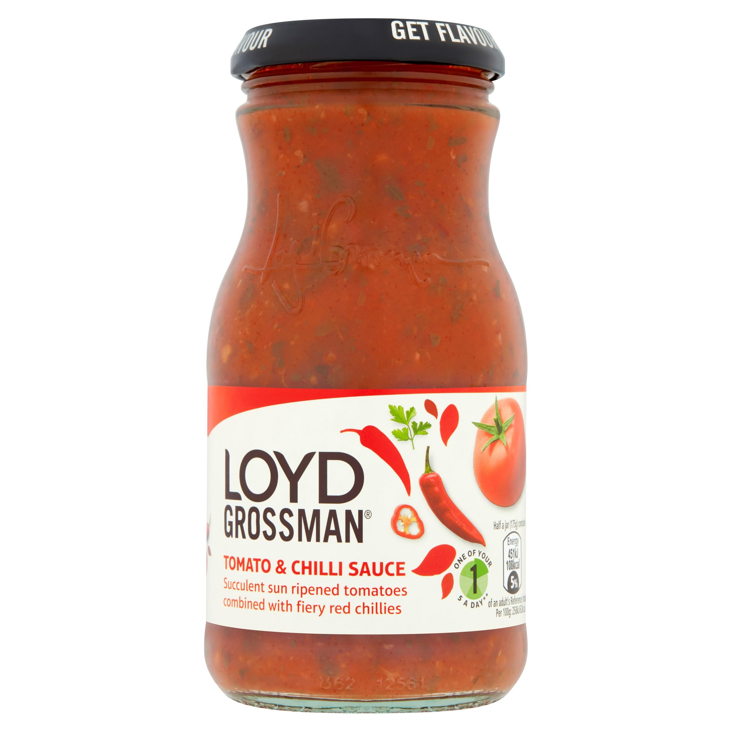 Loyd Grossman Italian Tomato & Chilli Pasta Sauce - Medium Heat, Fiery Fusion | 350g Jar 3