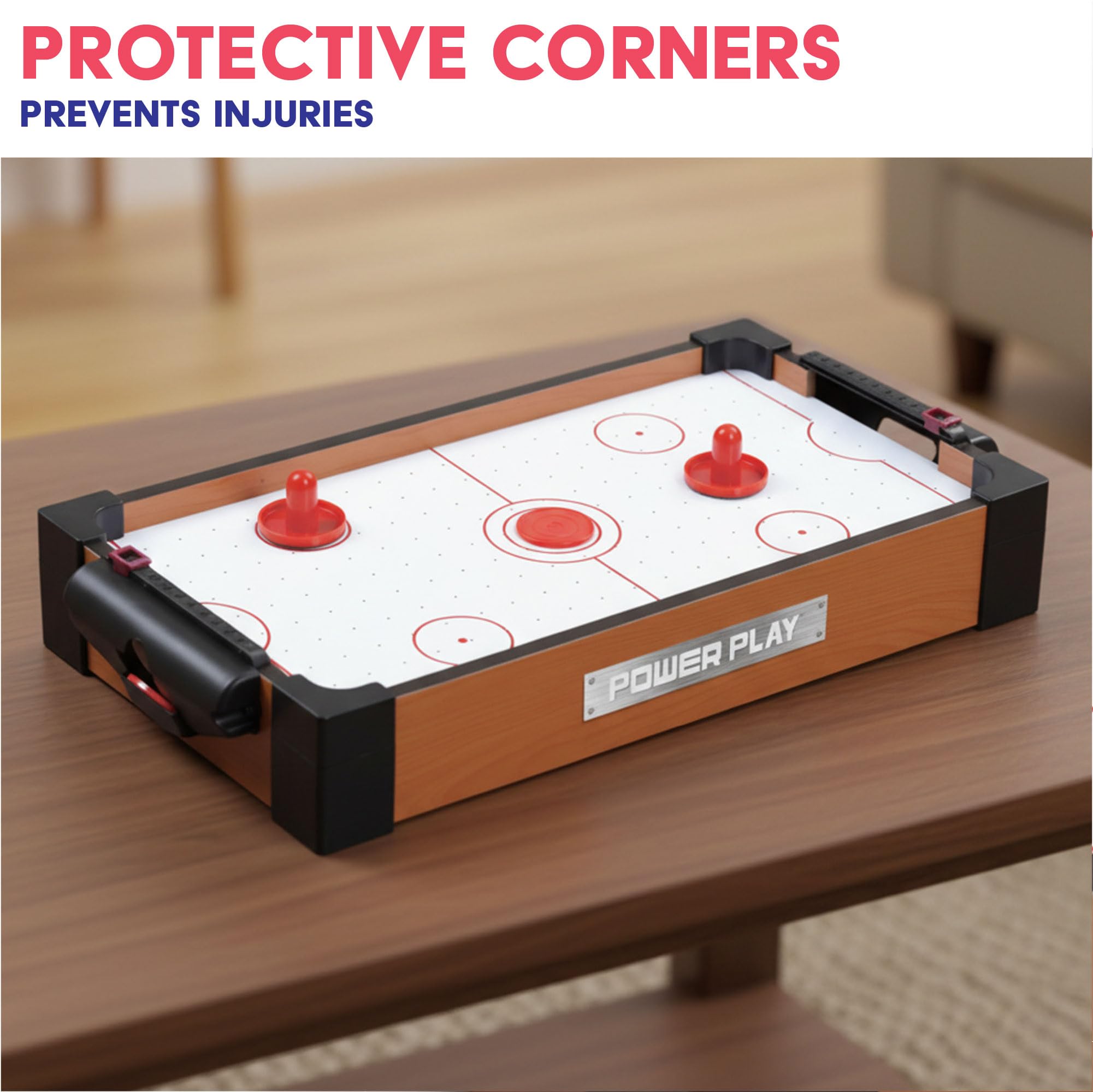 Power Play Air Hockey Table Game - Portable, 2+ Players, Ages 5+ | 16-Inch 3