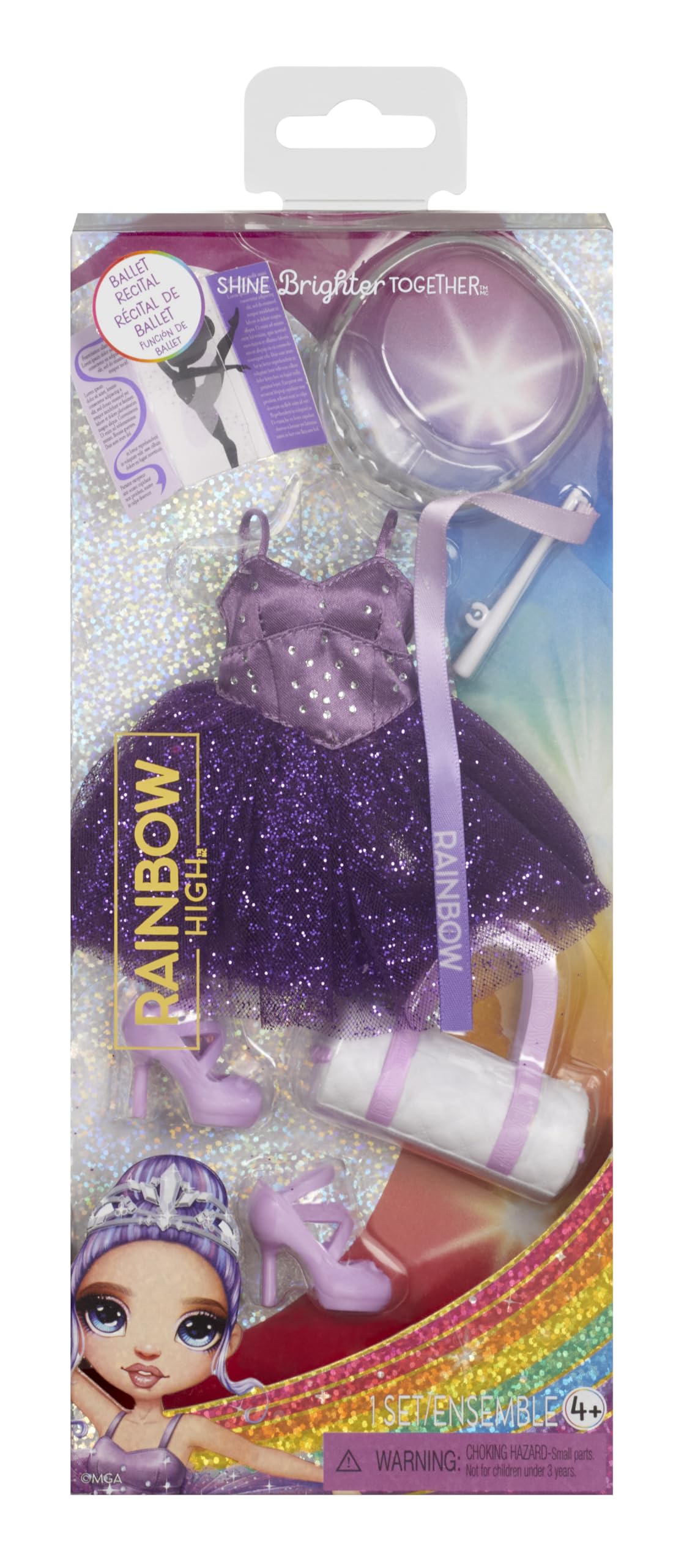 Rainbow High Ballet Recital Fashion Pack - Doll Outfit with Shoes & Accessories for 11" Dolls - Ages 4-10 22