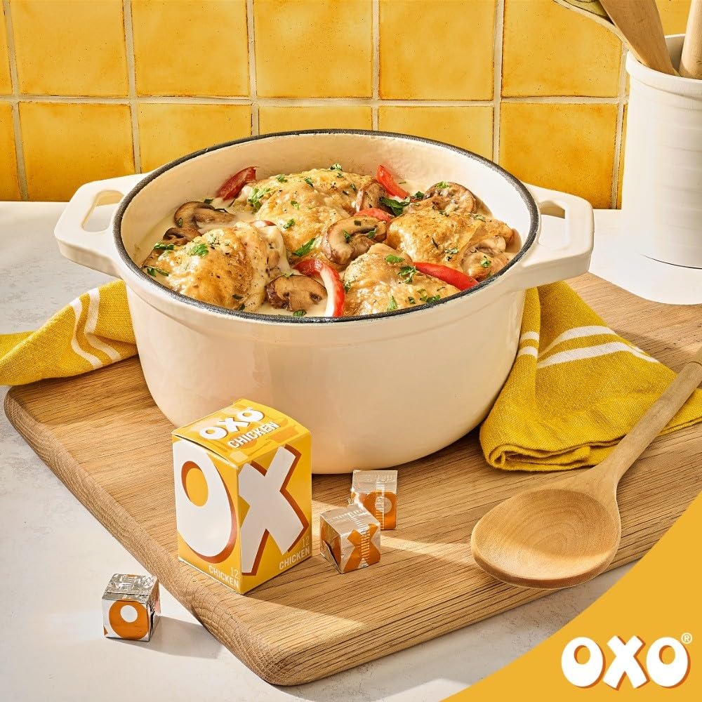 OXO Vegan Chicken Flavour Stock Cubes - 12 Pack | Bold Meat-Free Taste | Ideal for Gravy & Soups 5