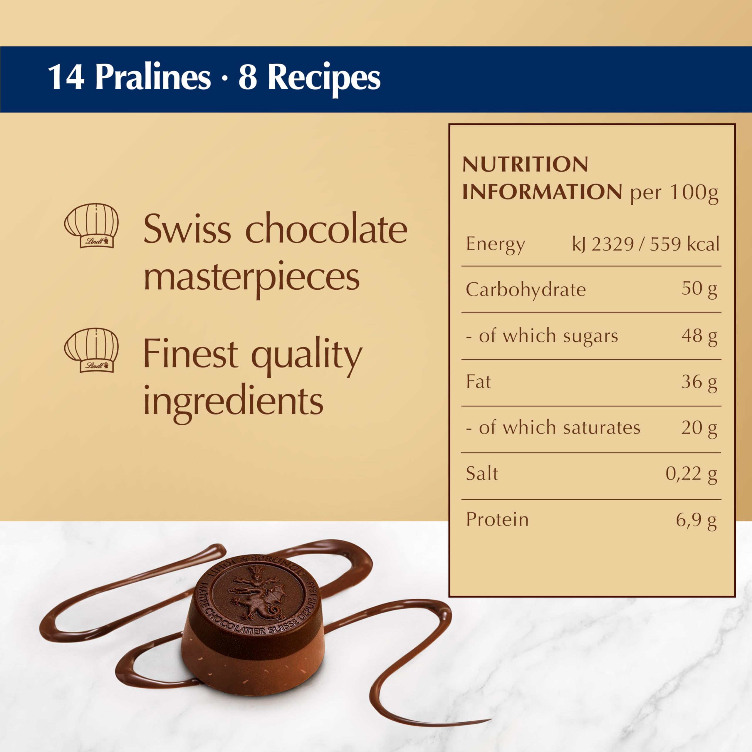 Lindt Swiss Luxury Selection - 14 Assorted Pralines | 143g Gift Box 6