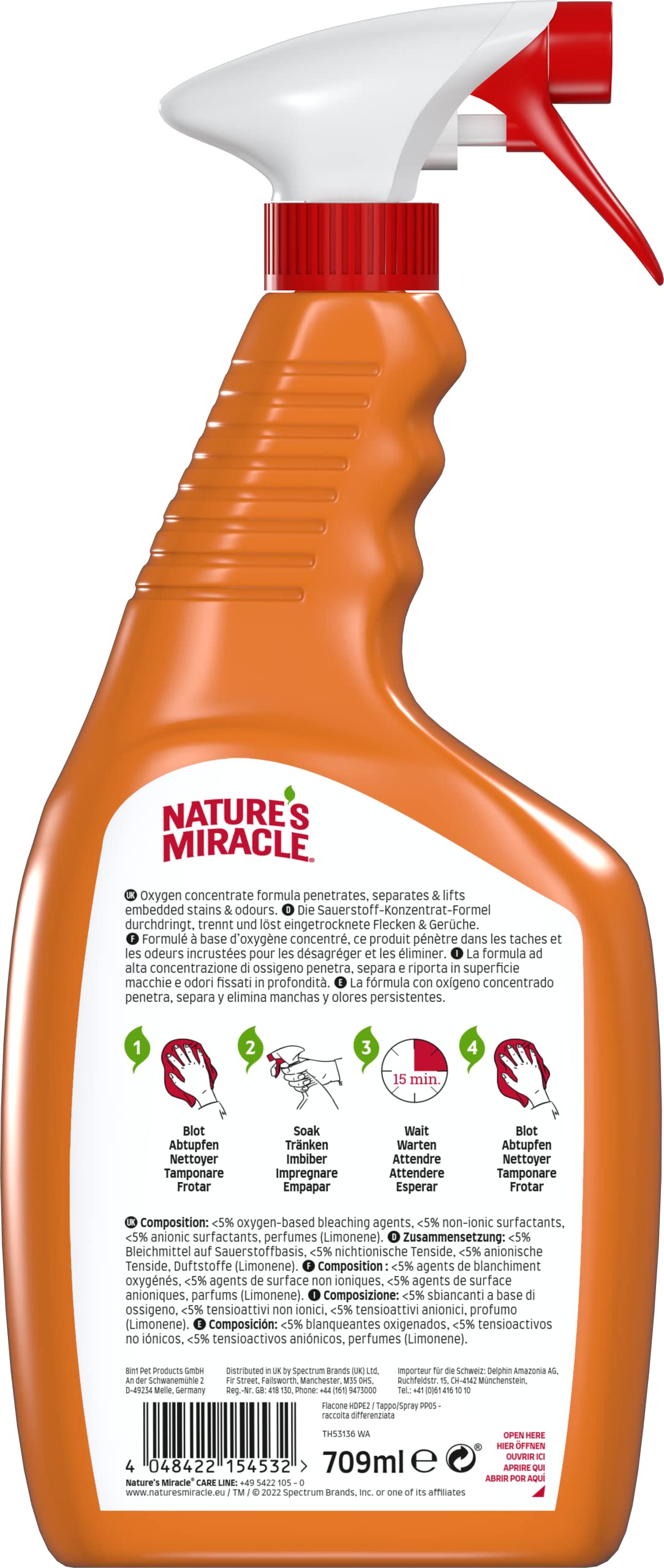 Nature's Miracle Cat Set-In Stain & Odour Remover - Oxy Formula, 709ml
