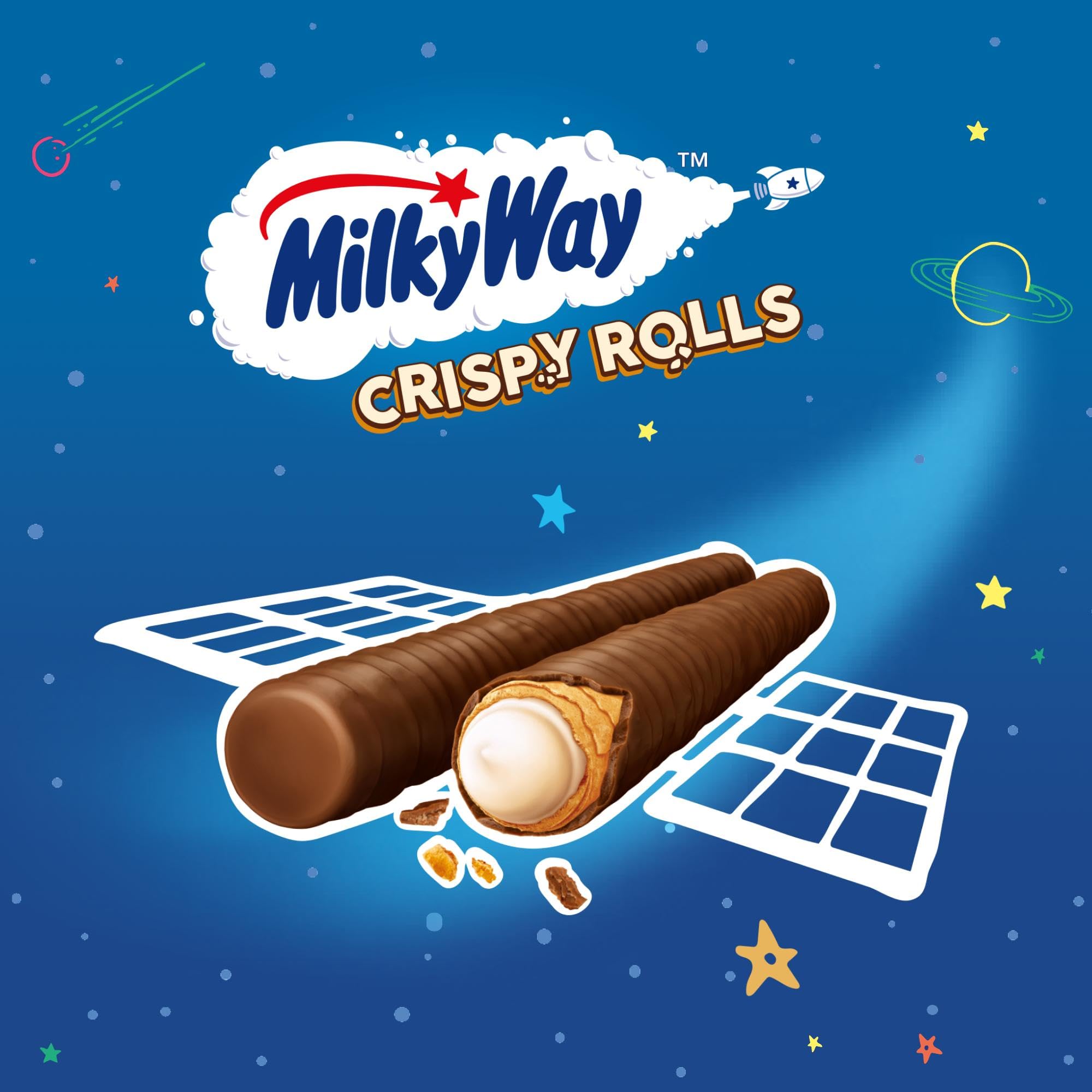 Milky Way Crispy Rolls Milk Chocolate Biscuit Snack Bar - 24 Pack of 22.5g Bars 3