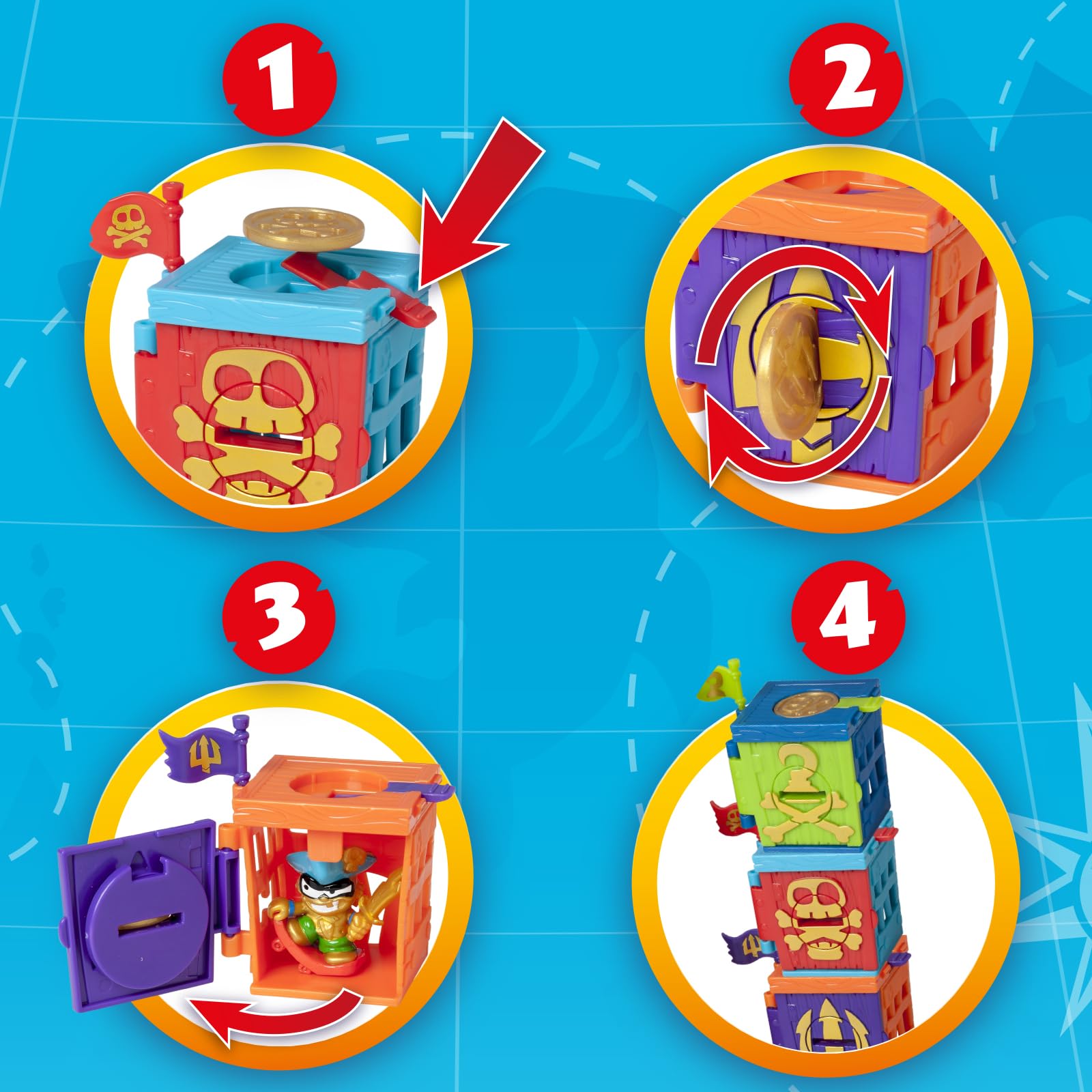 PIRATIX Golden Treasure Series - 6 Fortress Playset for Kids 3+ 5