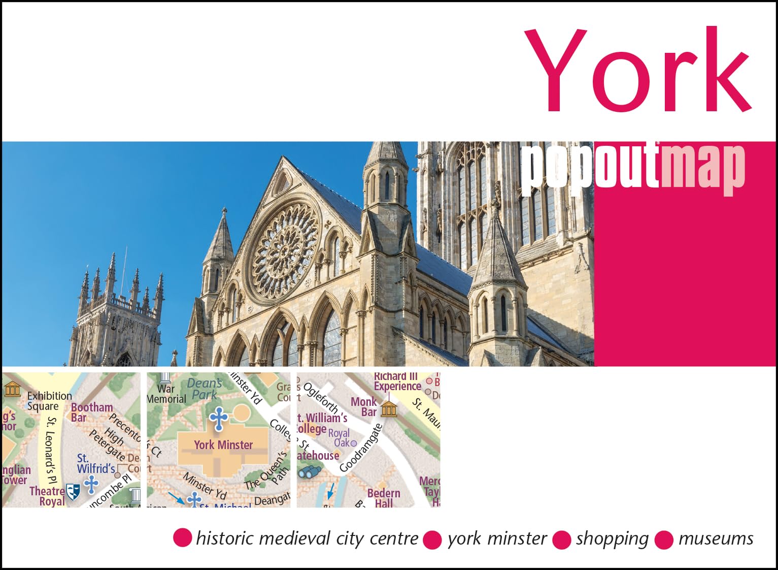 Popout York PopUp City Tour Map - Pocket Size | Full Color | Folded Map