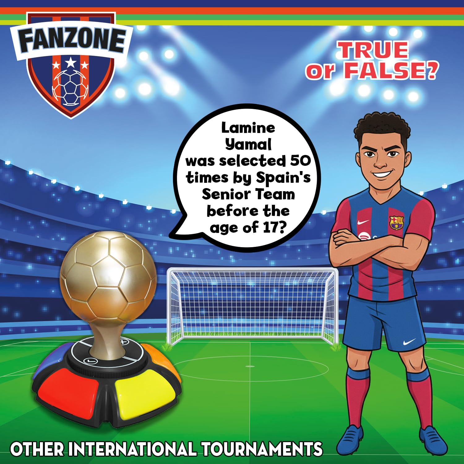 Fanzone International Edition Football True or False Family Quiz Game | 500+ Questions | Ages 7+ & 14+ Modes 5