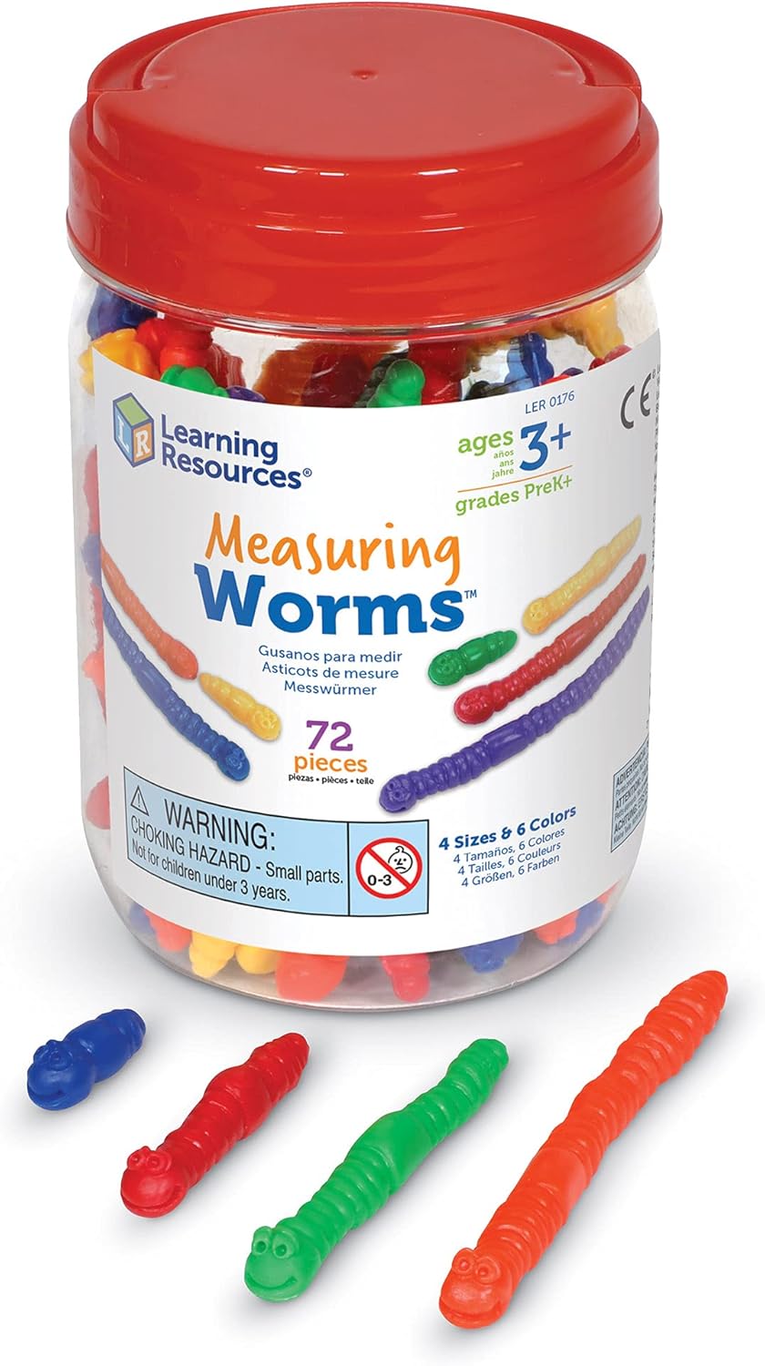 Learning Resources Measuring Worms - Educational Counting & Sorting Playset for Ages 3+ 1