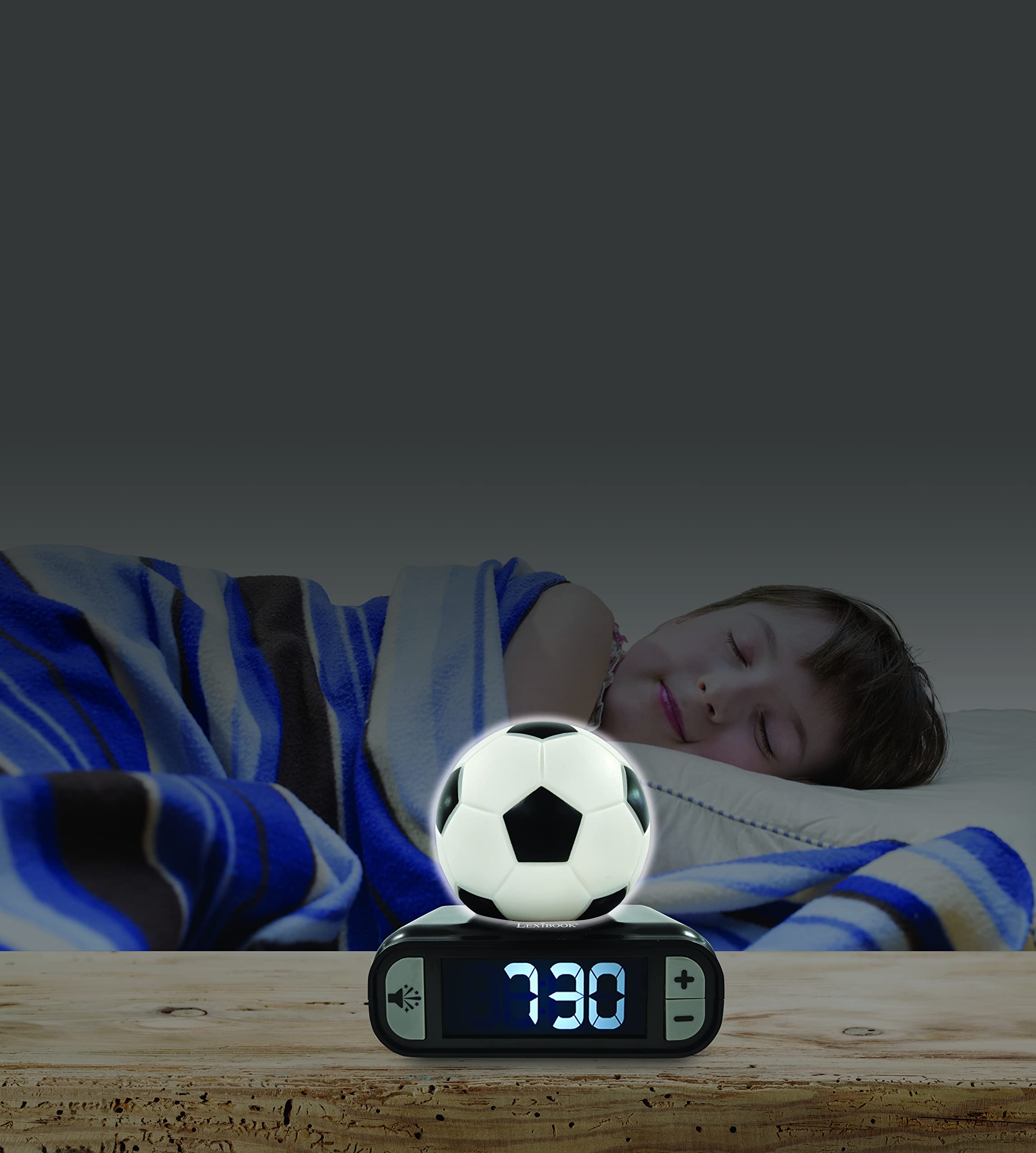 LEXIBOOK Digital Alarm Clock with Night Light - Soccer Ball Design, Snooze & Light-Up Features 10