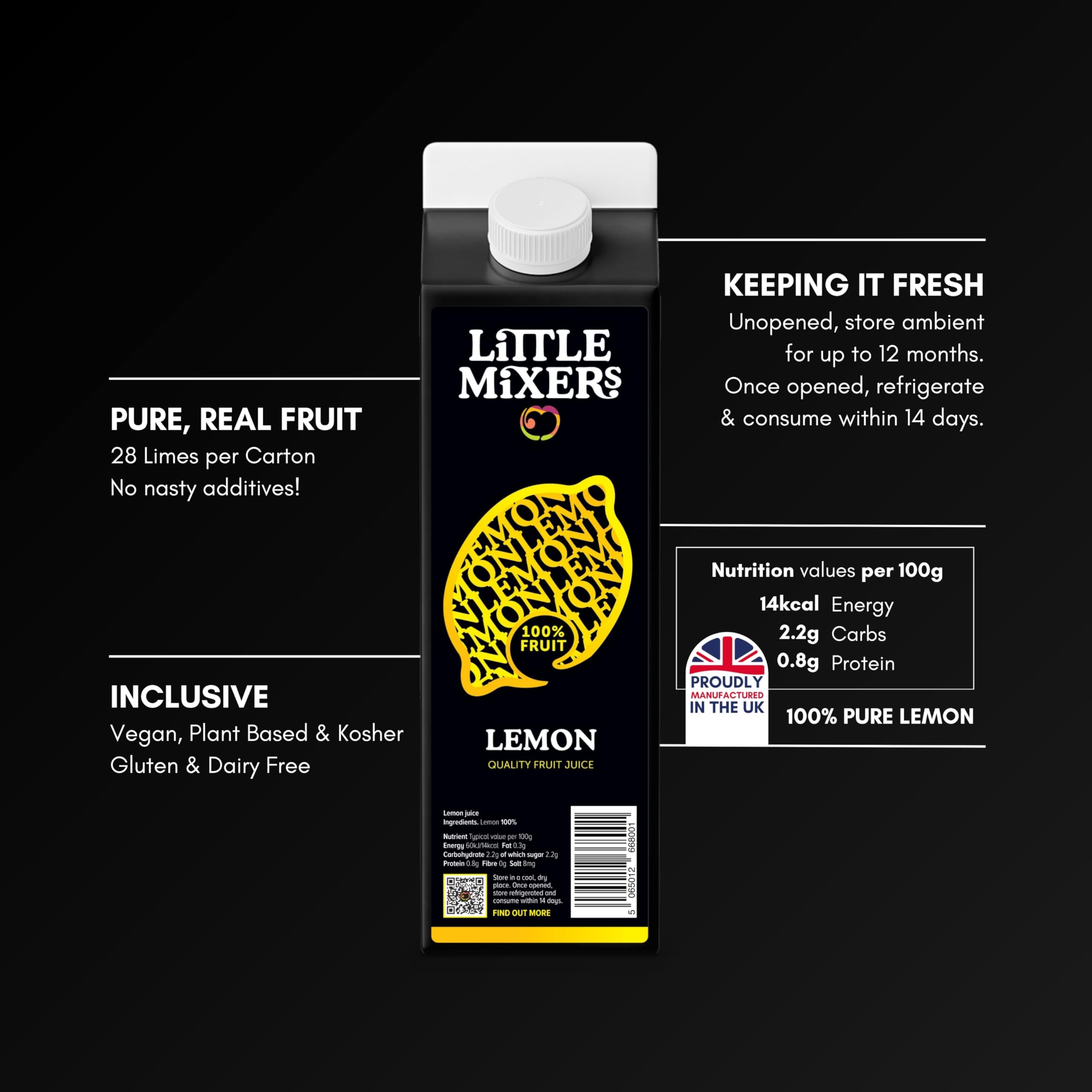 LITTLE MIXERS 100% Pure Lemon Juice - Not From Concentrate | 1 KG Carton | Professional Grade 2