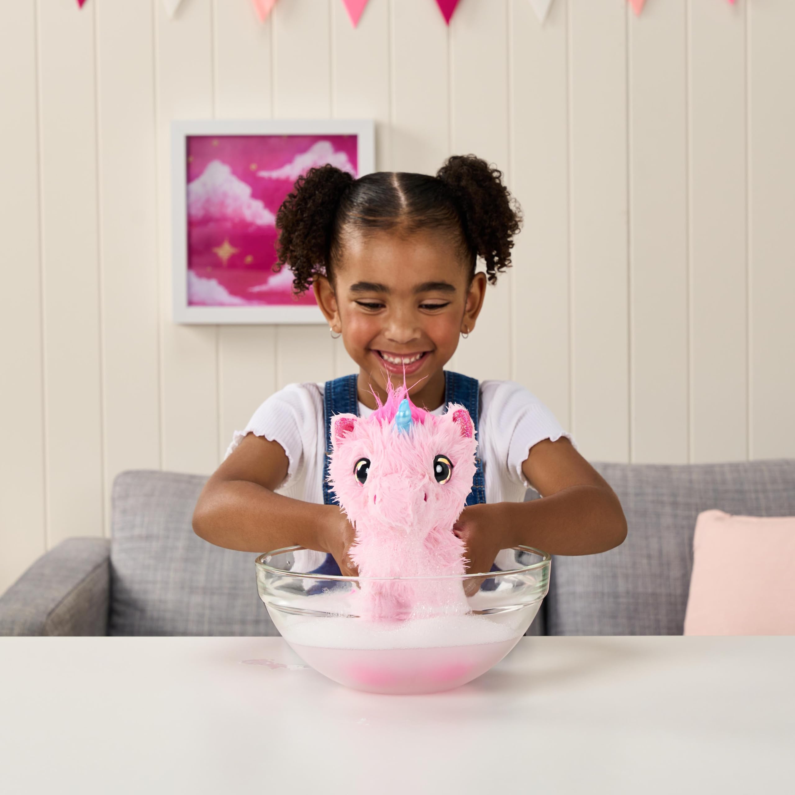 SCRUFFALUVS Unicorn Scruffs - Pink Plush Toy, 19cm | Wash to Reveal | Ages 2+ 4