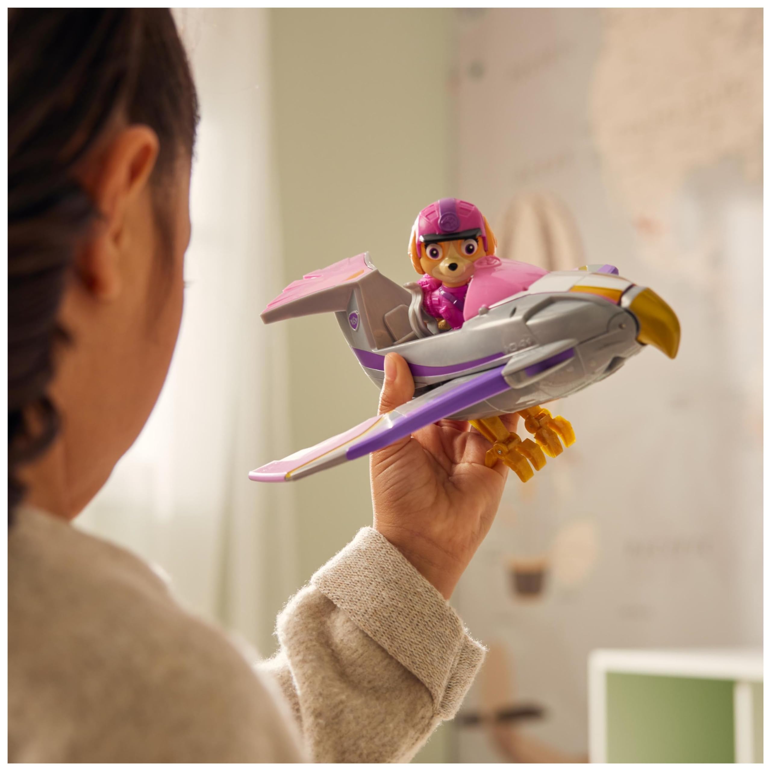 Paw Patrol Jungle Pups Skye Falcon Vehicle - Transforming Toy Jet with Collectible Action Figure, Ages 3+ 2