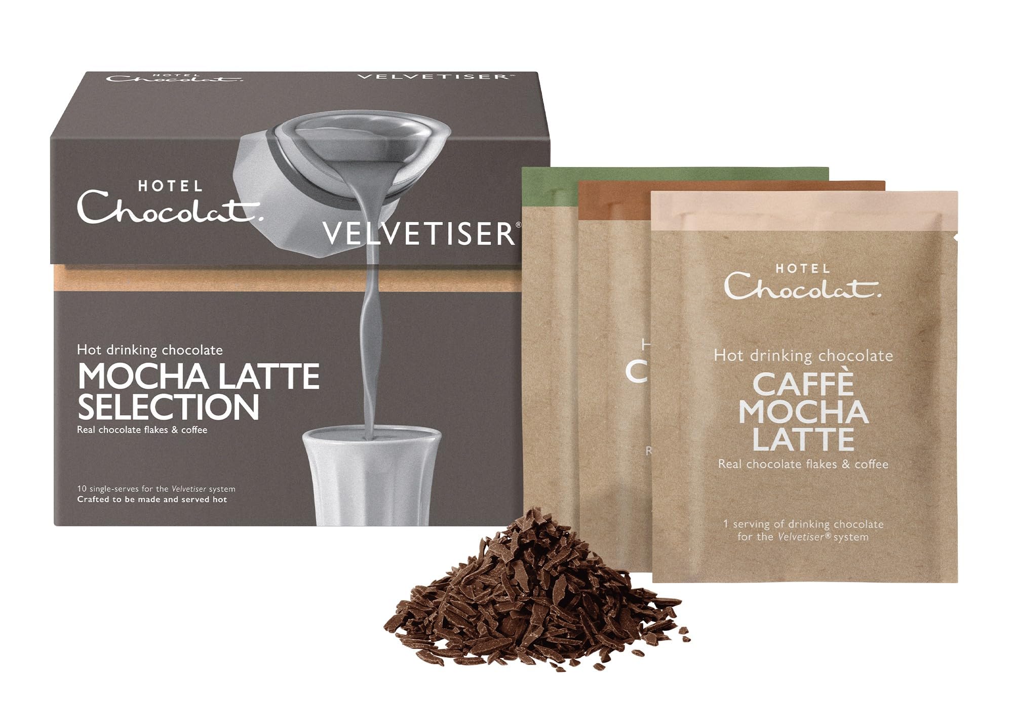 Hotel Chocolat Mocha Latte Selection - Caffè, Caramel, Hazelnut, Chocolate Flavours - 10 Sachets 4