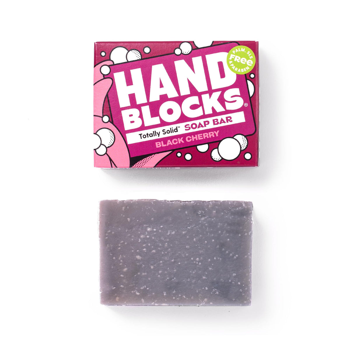 Shower Blocks Hand Blocks Black Cherry Natural Soap Bars - 2 x 100 g, Palm Oil Free