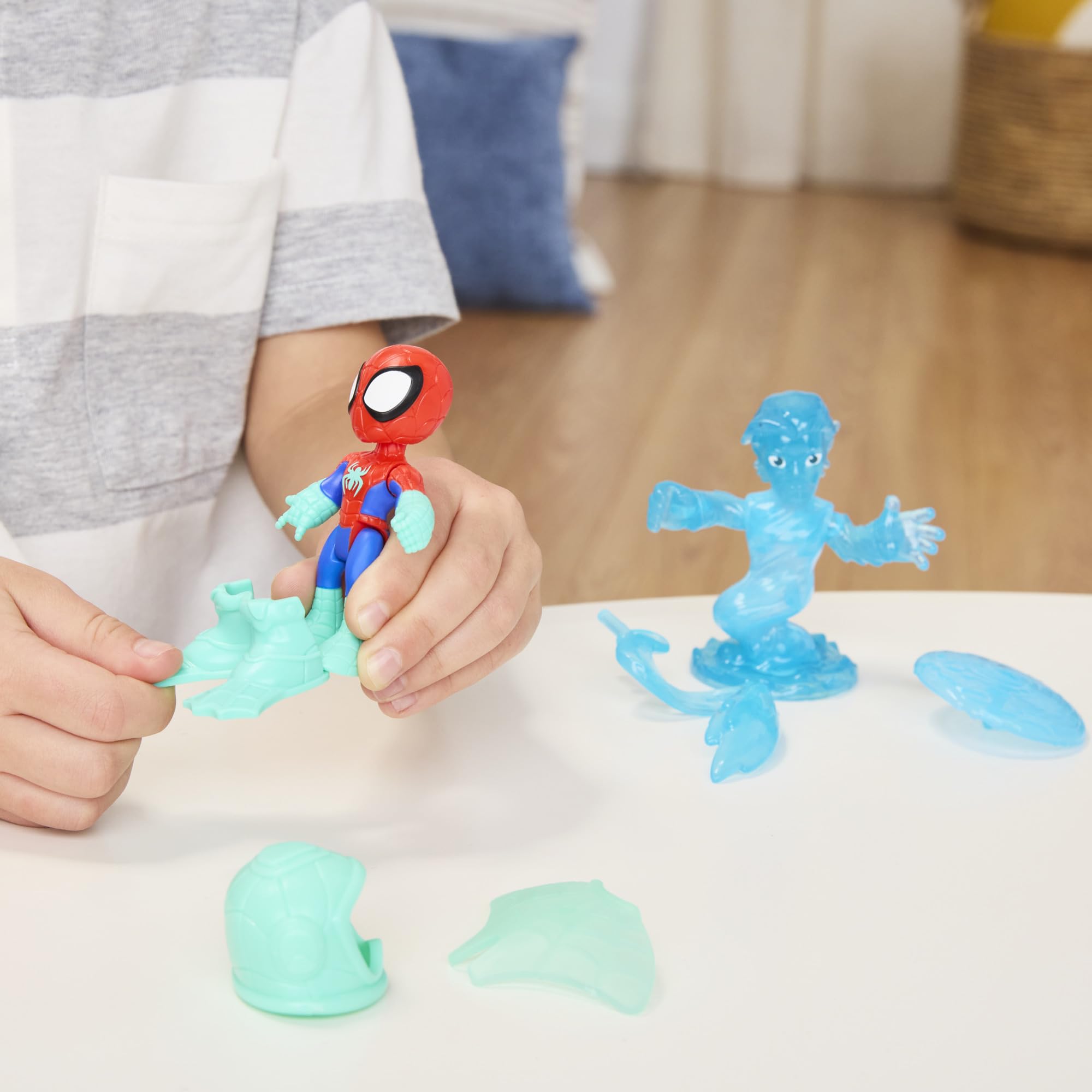 SPIDEY AND HIS AMAZING FRIENDS Water-Webs Spidey & Hydro-Man Action Figures Set | 3-Inch Figures | Ages 3+ 5