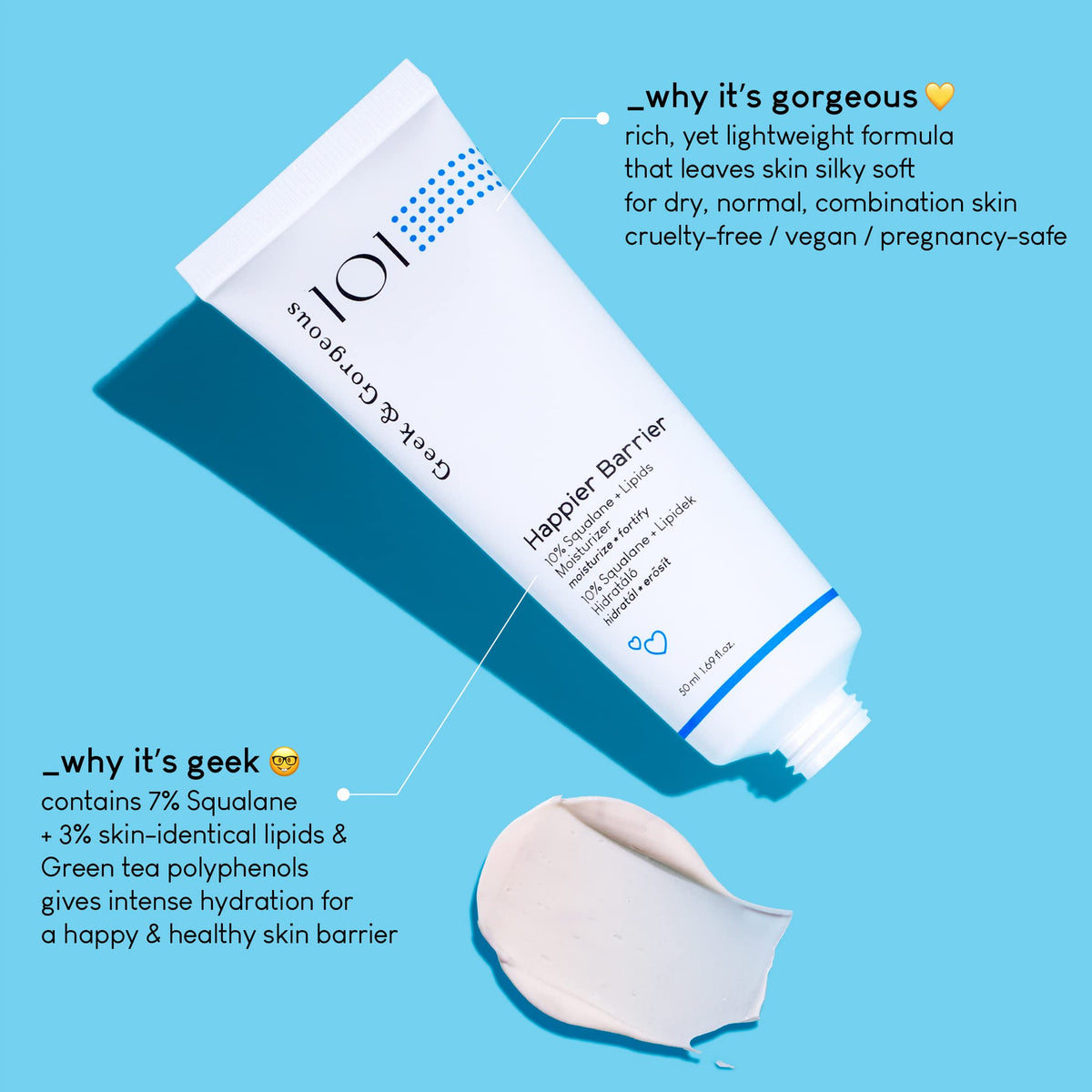 Geek & Gorgeous Happier Barrier Lightweight Moisturizer - Hydrating, 50 ml 4