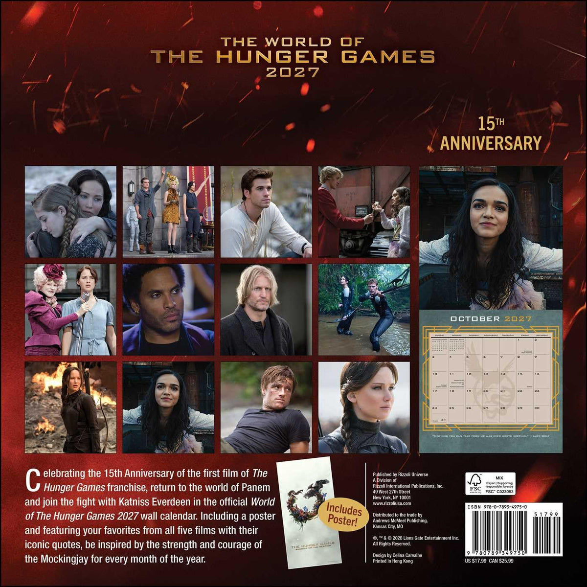 The Hunger Games 2027 Wall Calendar - Includes Full-Color Poster