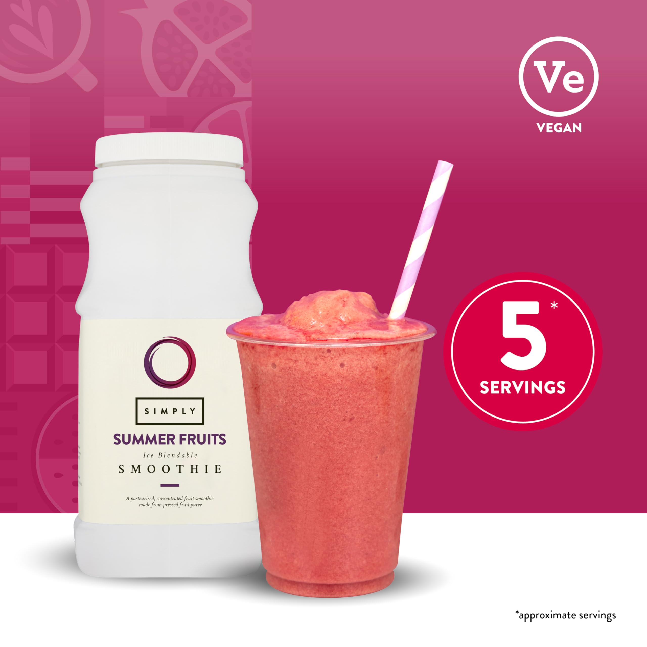 Simply Summer Fruits Smoothie Concentrate - Vegan, Gluten-Free Blendable Mix | 1L