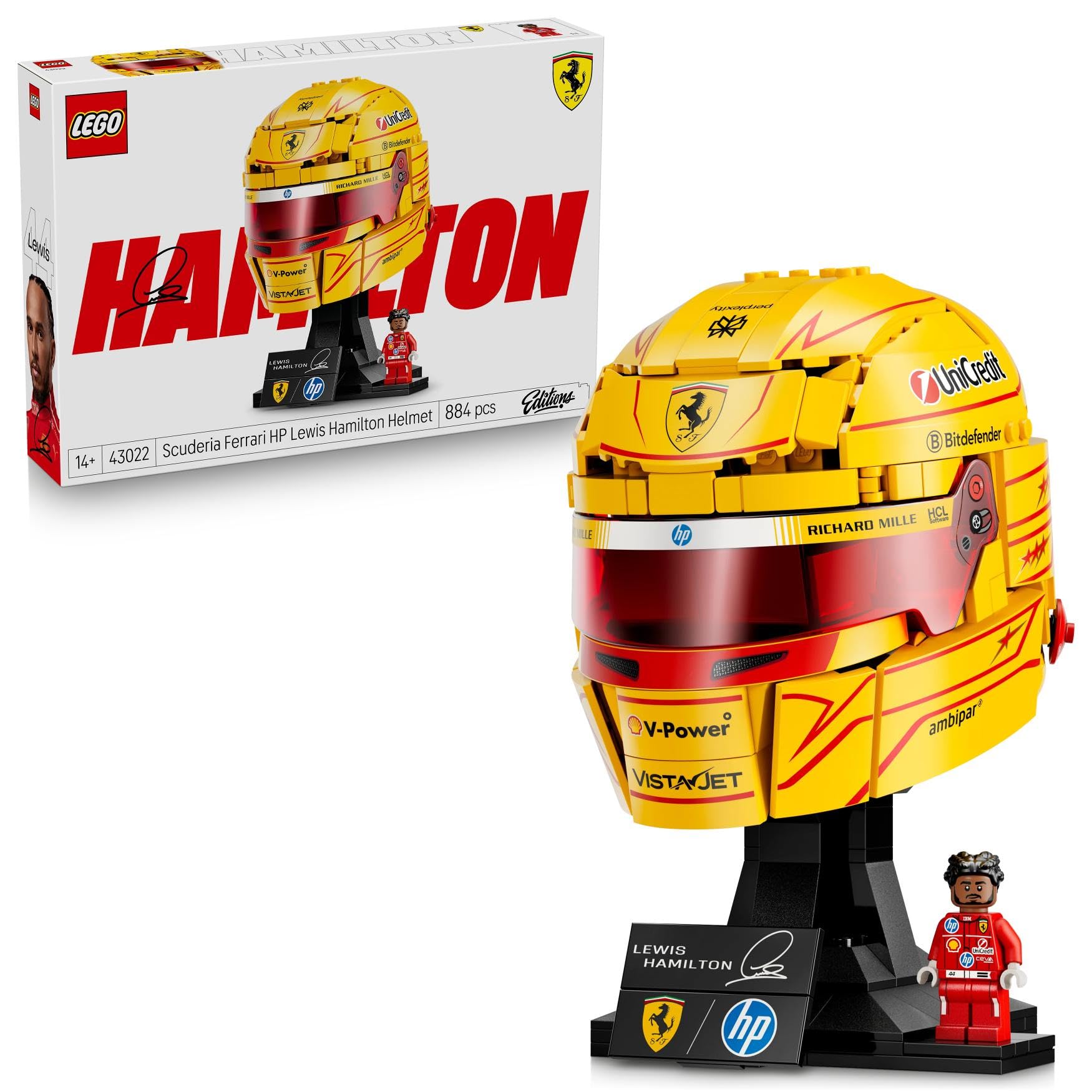 LEGO Editions Scuderia Ferrari HP Lewis Hamilton Helmet Building Set | Age 14+ | Model 43022 1
