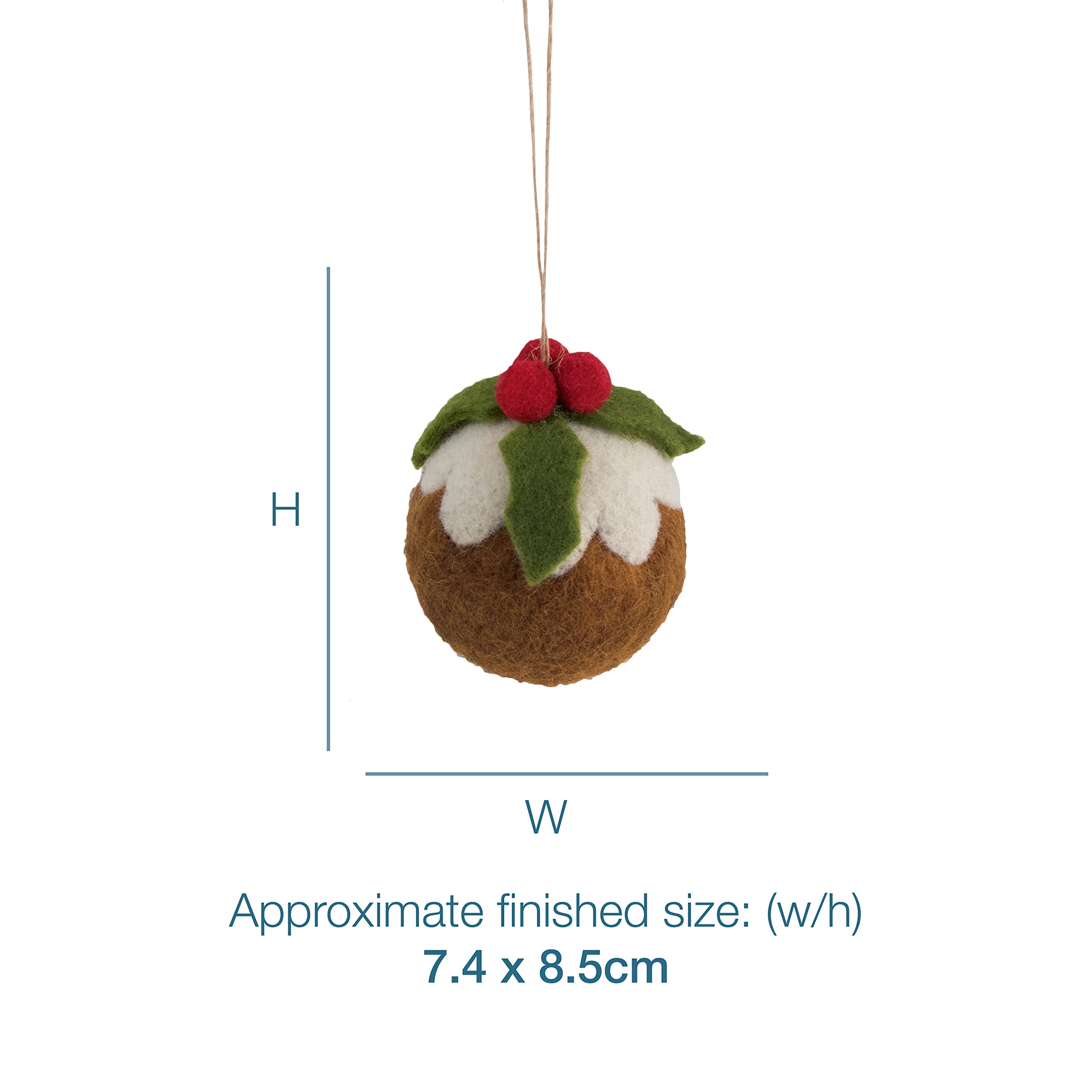 Trimits Christmas Pudding Needle Felting Craft Kit - Beginner-Friendly DIY Ornament Set 3