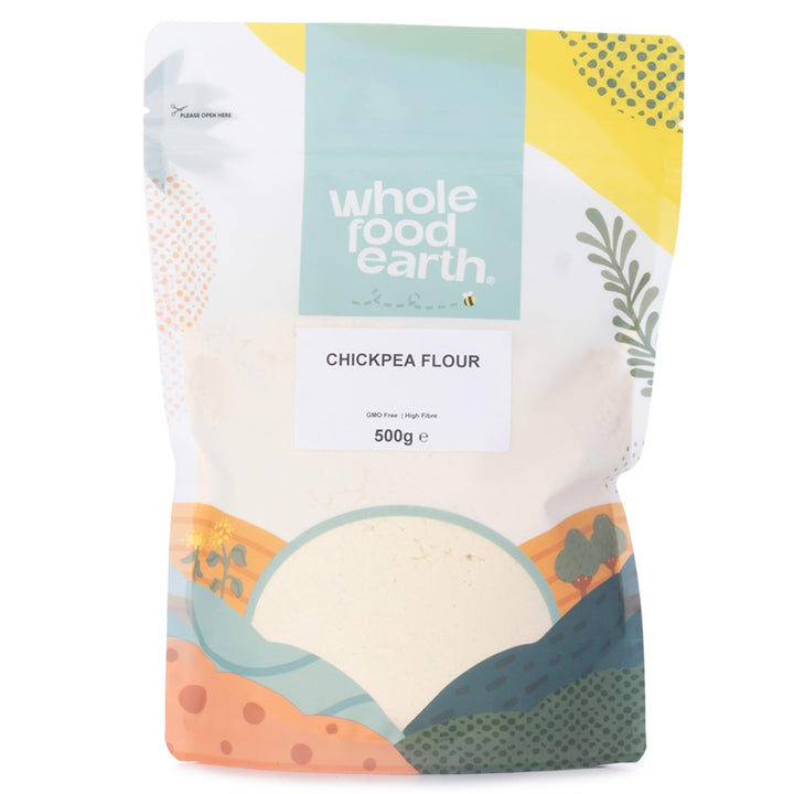 Wholefood Earth Chick Pea Flour 500g | Non-GMO | High Fibre | Vegan | Recyclable Packaging