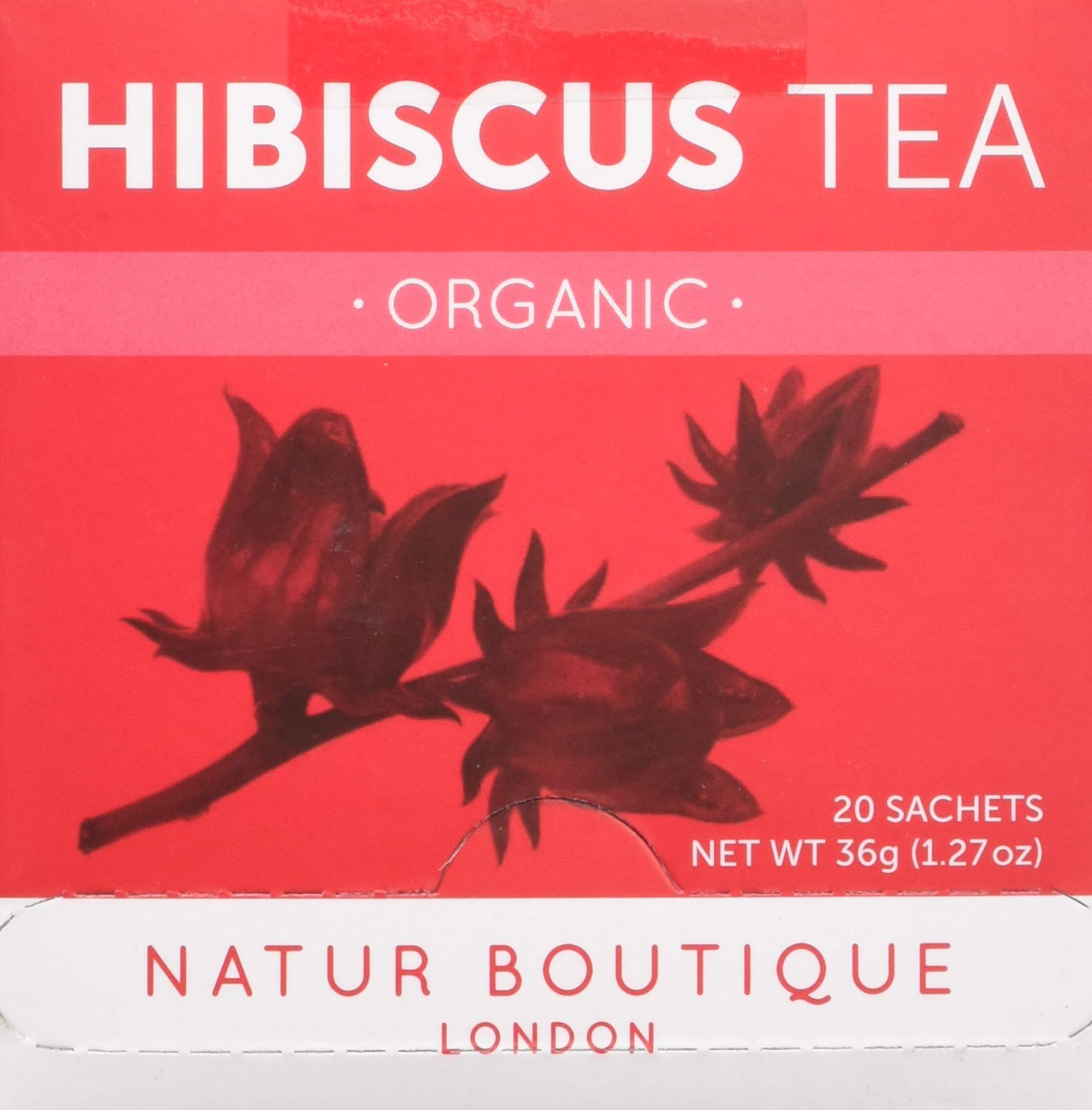 Natur Boutique Organic Hibiscus Tea - Pure Single Ingredient | 20 Sachets, 30g 1