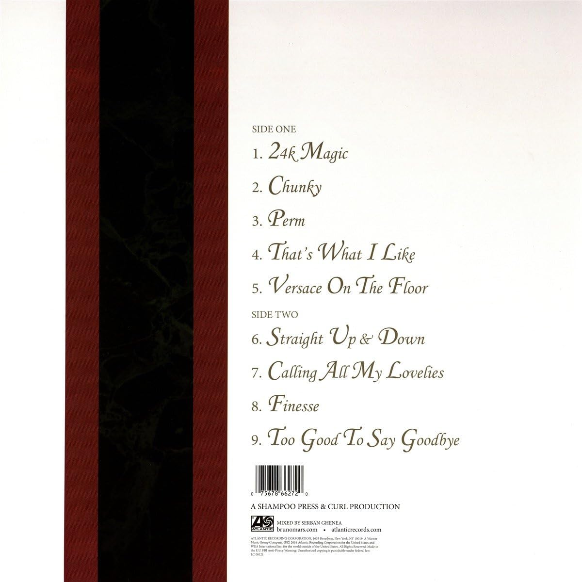 Bruno Mars - 24K Magic Audio CD 2