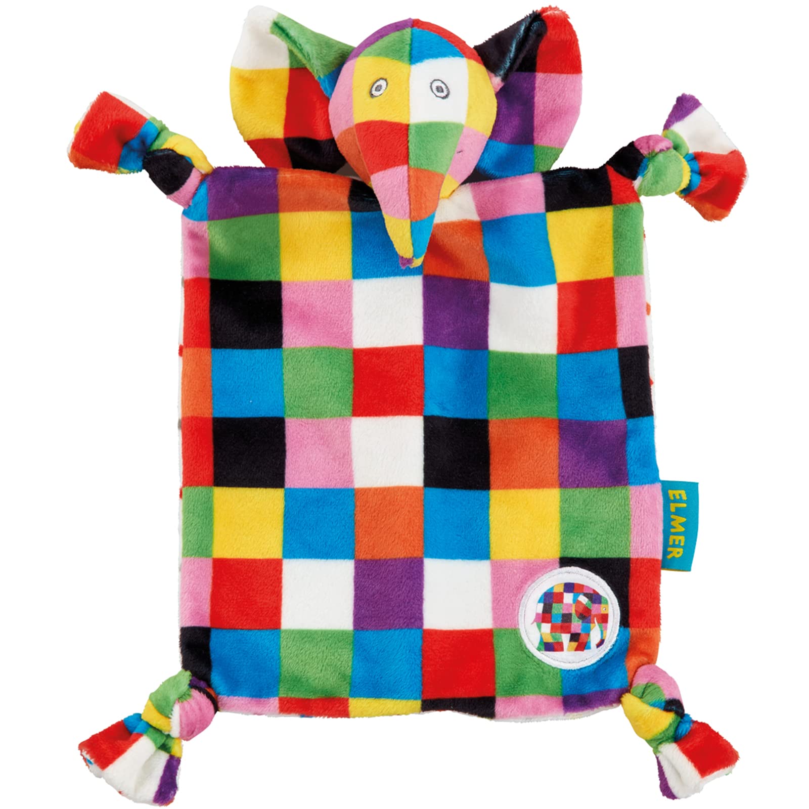 Rainbow Designs Elmer Elephant Comfort Blanket | Baby Soft | Polyester | Suitable from Birth