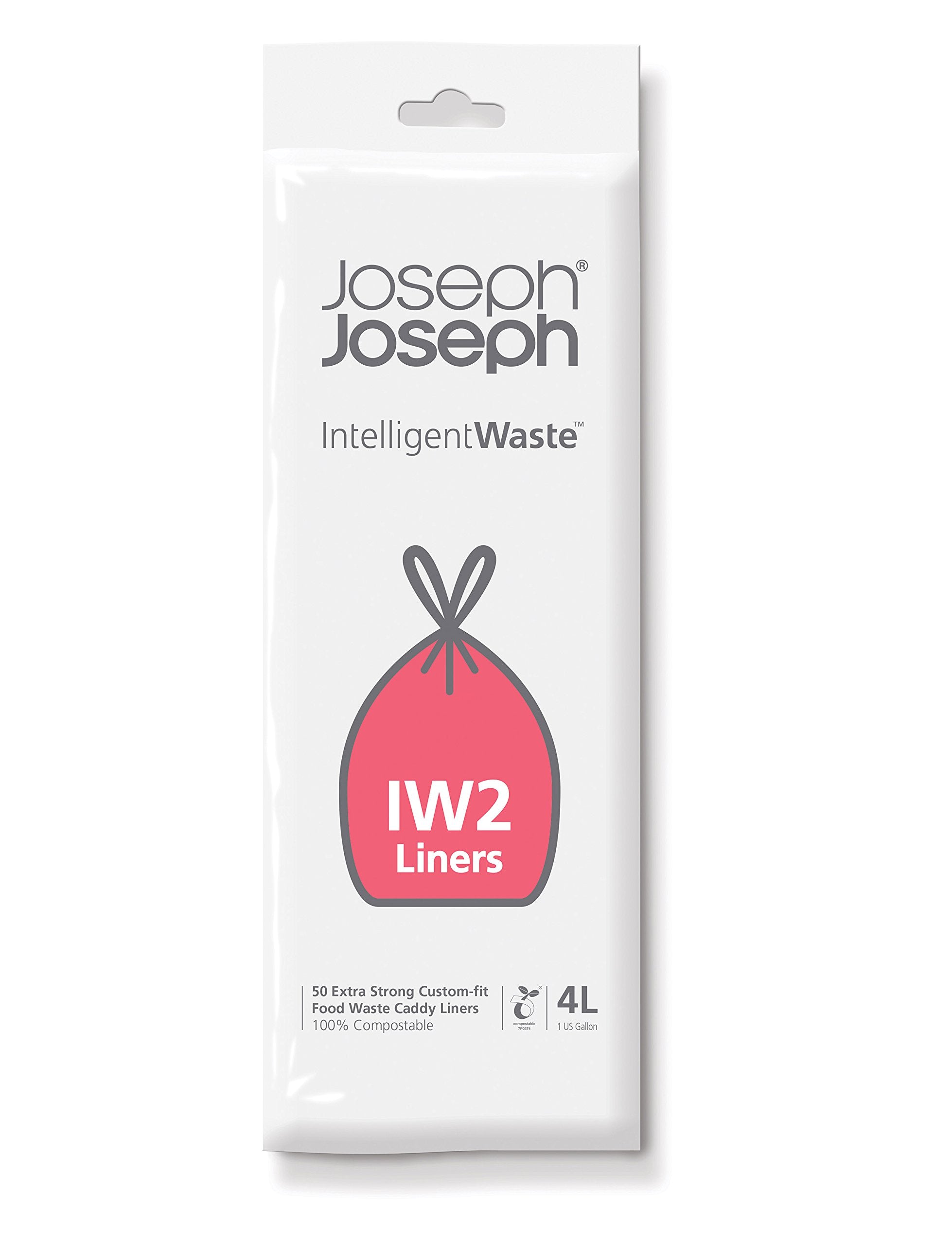 Joseph Joseph IW2 Biodegradable Food Waste Bin Liners - 4 Litres, 50 Count, White 4