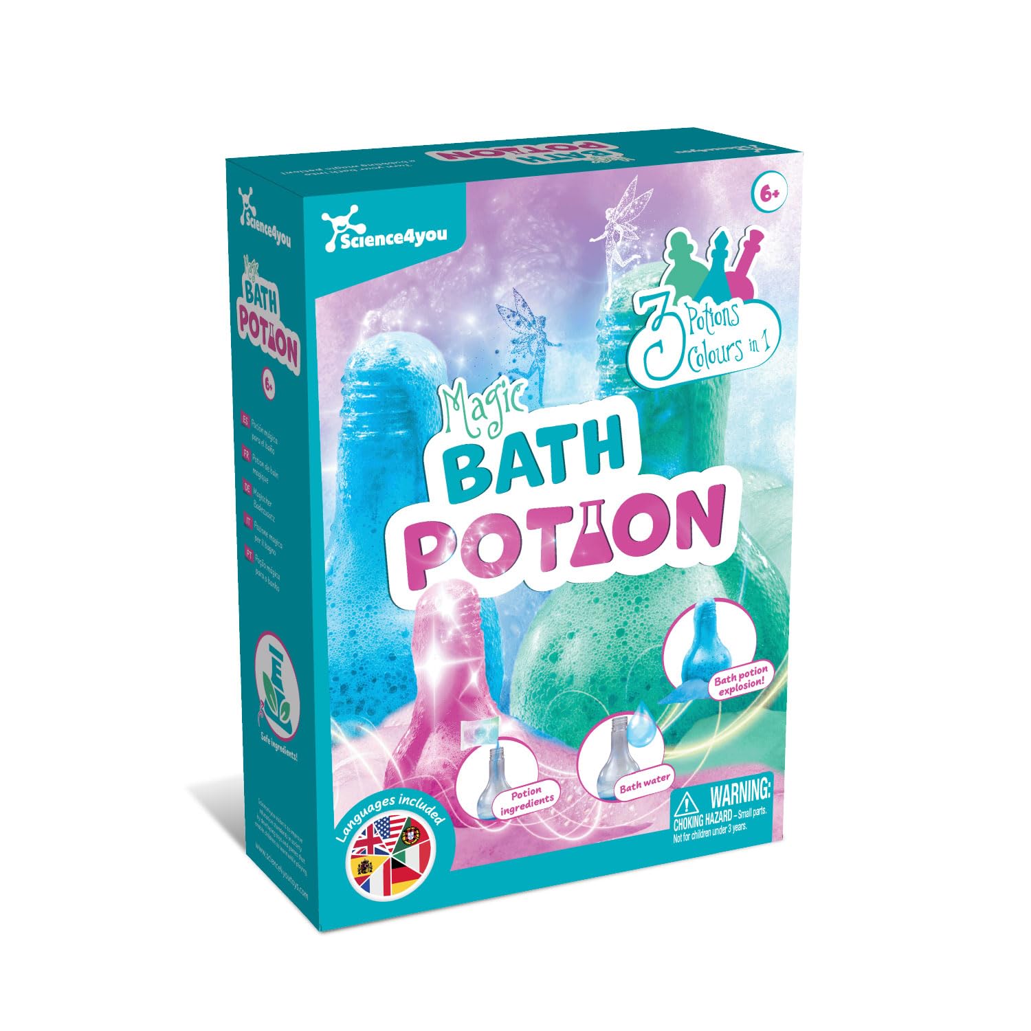 Science4you Bath Potions for Kids +6 – Makes 3 Colored Bath Bombs | STEAM Educational Toy 1