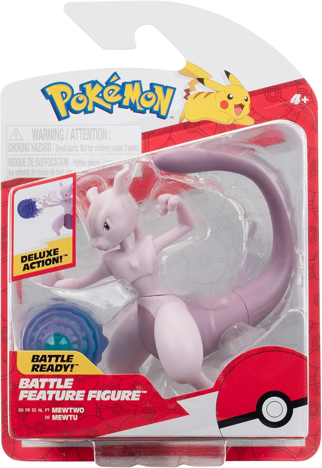 Pokémon Mewtwo Battle Feature Figure - 4.5-Inch Action Figure with Psychic Blast Launcher 1