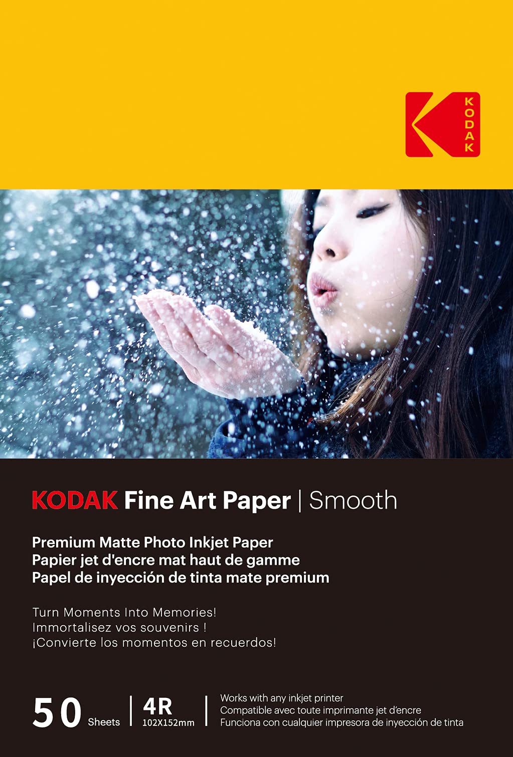 KODAK Fine Art Matte Photo Paper - 50 Sheets A6 | 180 g/m² | Inkjet Compatible