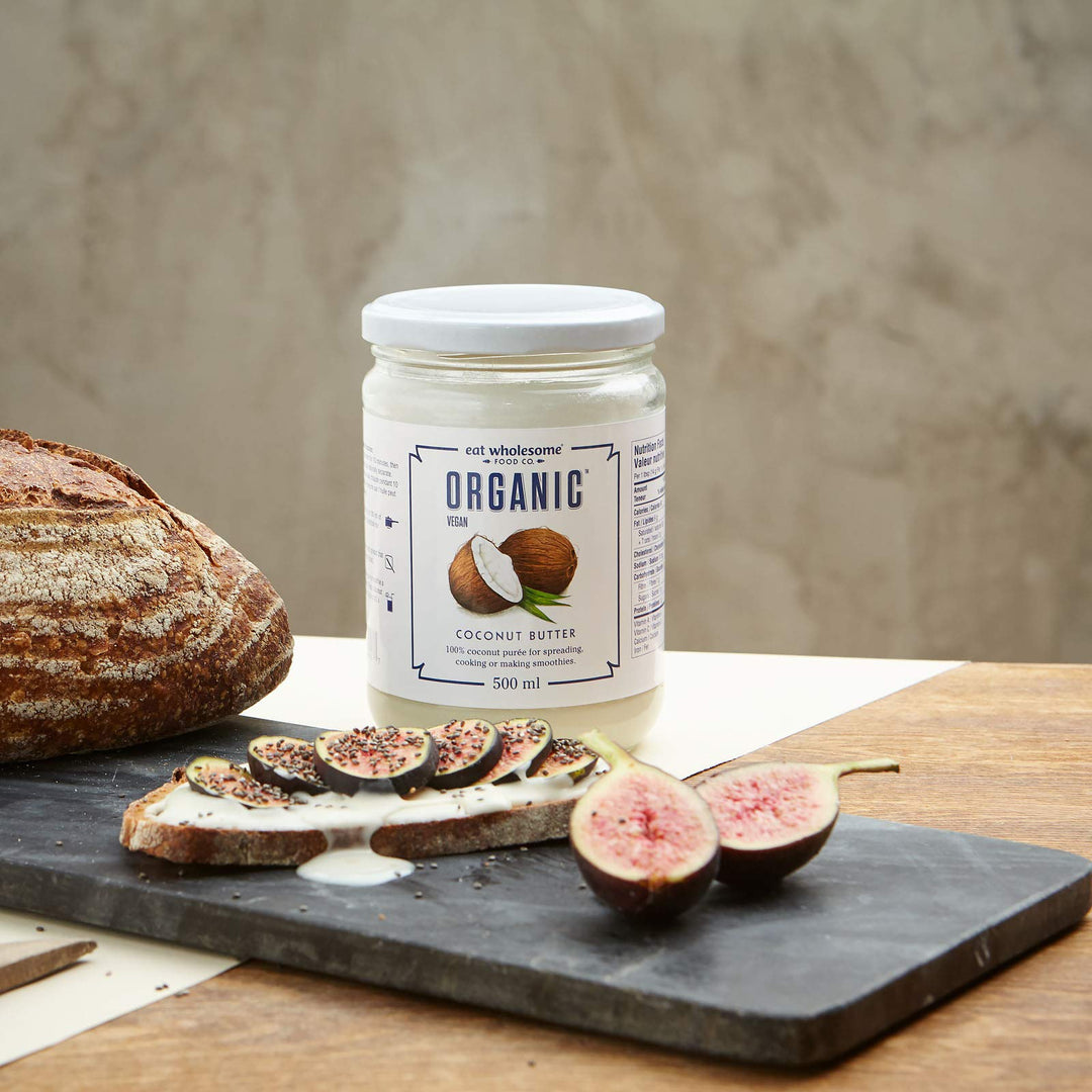 Eat Wholesome Organic Creamed Coconut Butter, 500g - 100% Natural Coconut Purée in Glass Jar