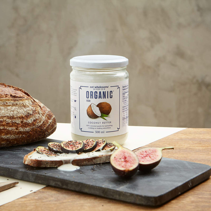 Eat Wholesome Organic Creamed Coconut Butter, 500g - 100% Natural Coconut Purée in Glass Jar