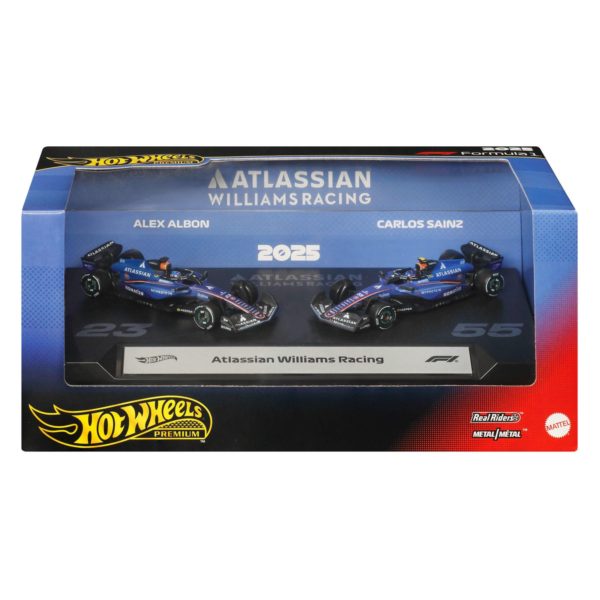 Hot Wheels Premium Formula 1 Atlassian Williams Racing 2-Pack | 1:64 Scale Die-Cast 1