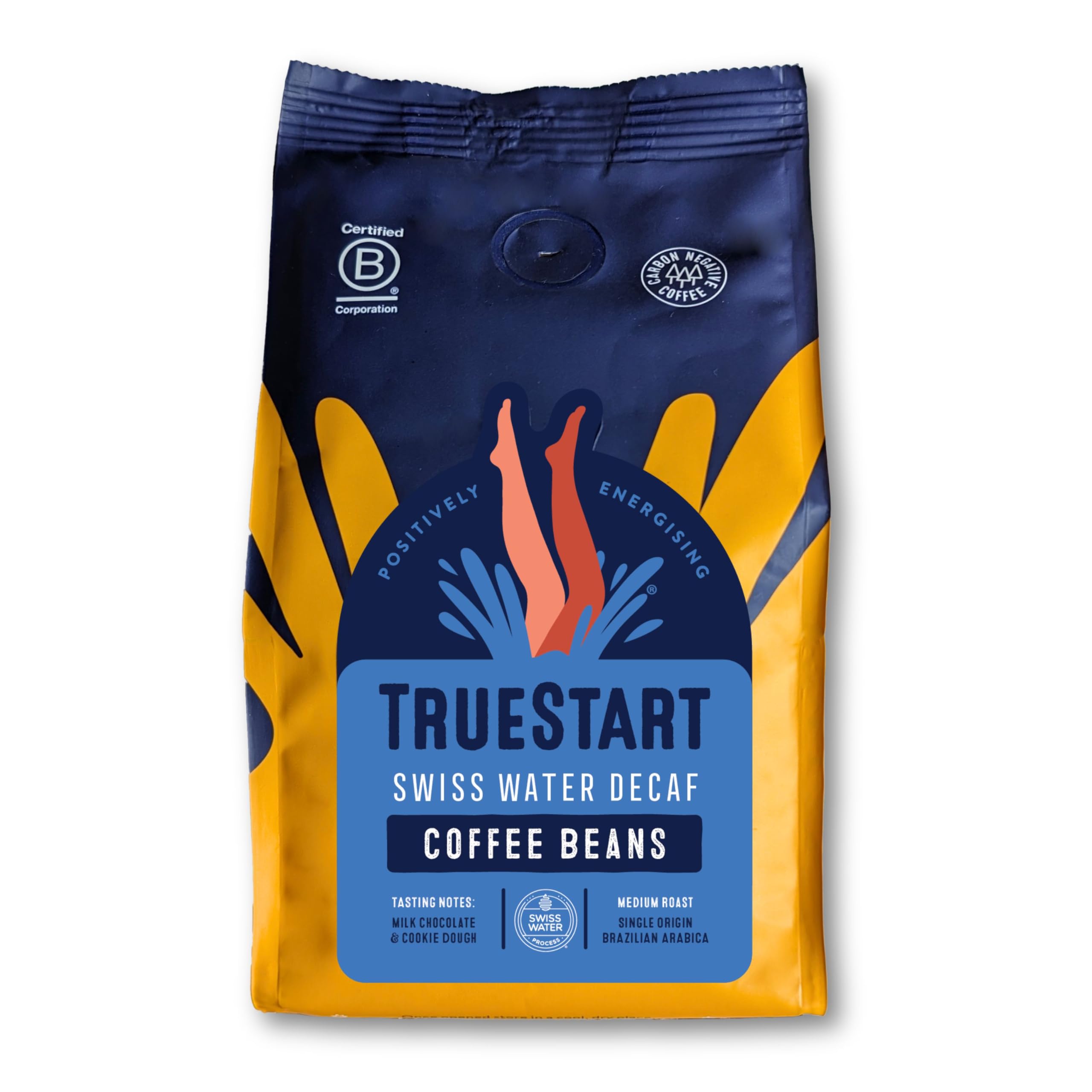 TRUESTART Swiss Water Decaf Ground Coffee - 100% Arabica, Medium Roast | 200g Bag